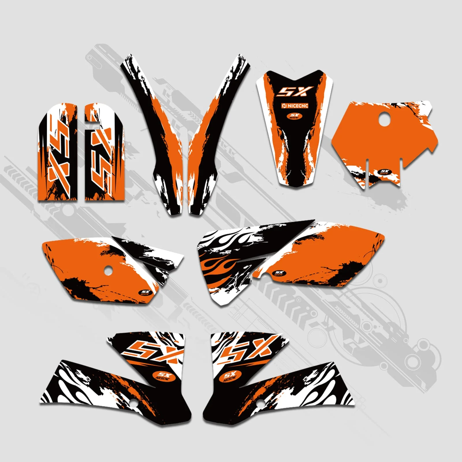 Motorcycle Full Graphics Decals Stickers Set For KTM SX 85-105 2003-2005 - Image 9