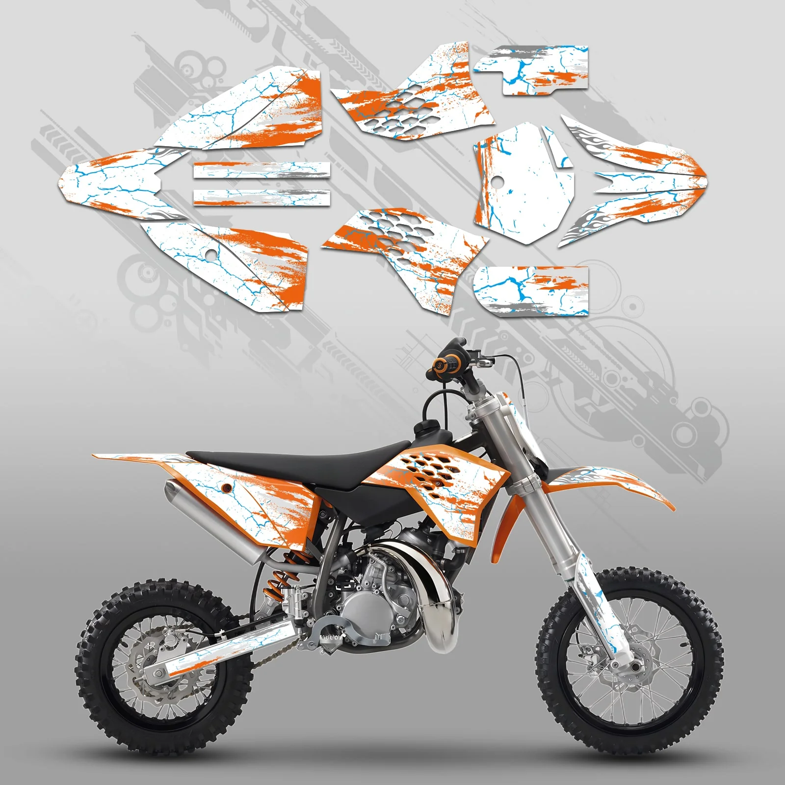 Motorcycle Full Graphics Decals Stickers Set For KTM SX50 2009-2015 - Image 4