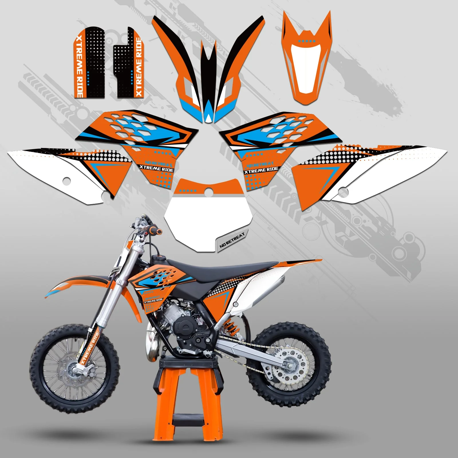 Motorcycle Full Graphics Decals Stickers Set For KTM SX65 2009-2015 - Image 4