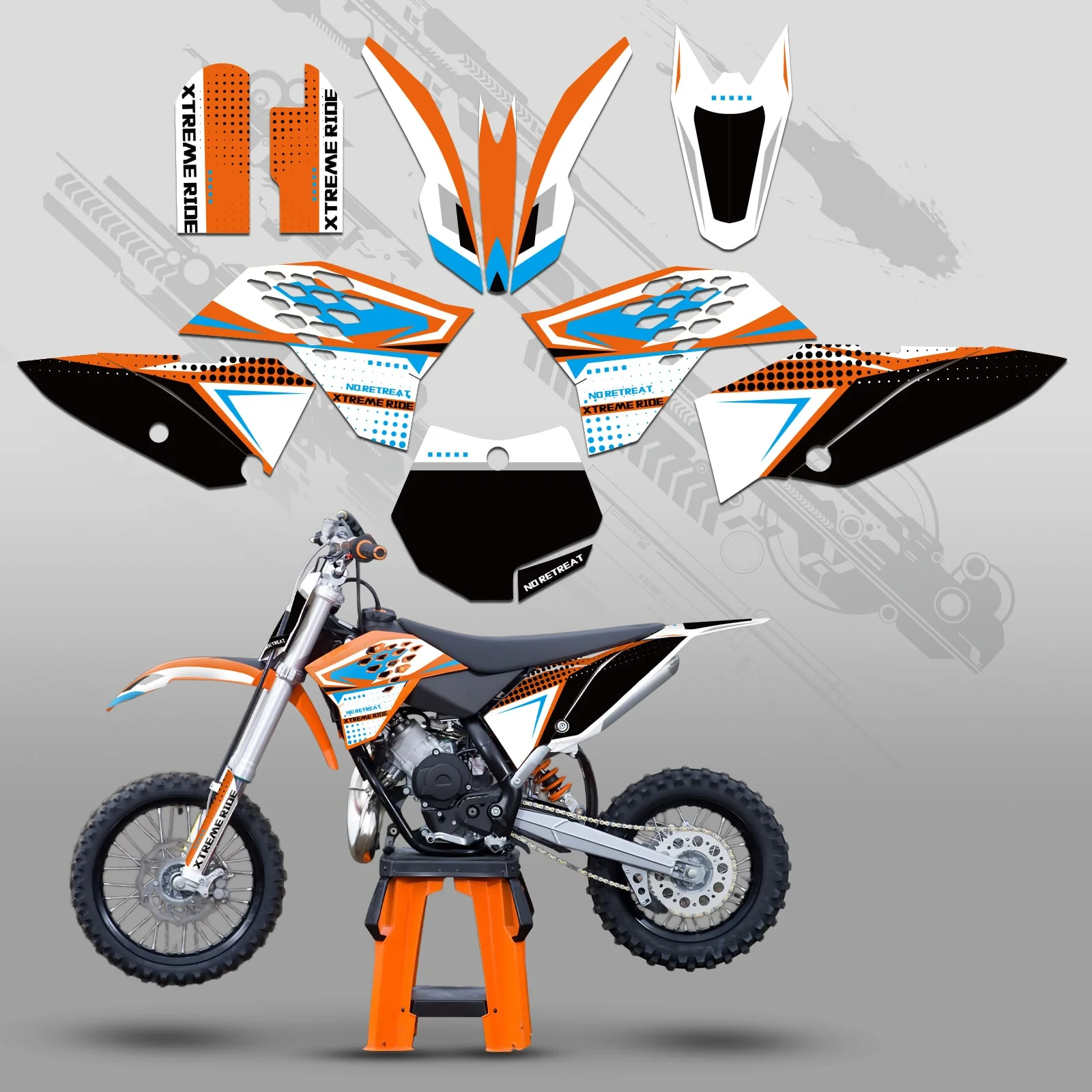 Motorcycle Full Graphics Decals Stickers Set For KTM SX65 2009-2015 - Image 7