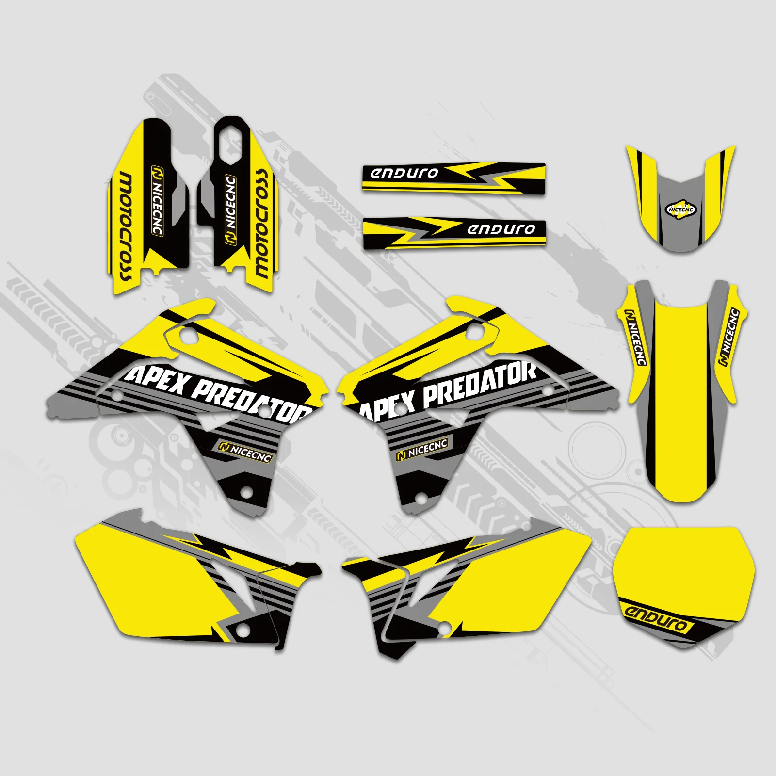 Motorcycle Full Graphics Decals Stickers Set For SUZUKI RMZ450 2007 - Image 4