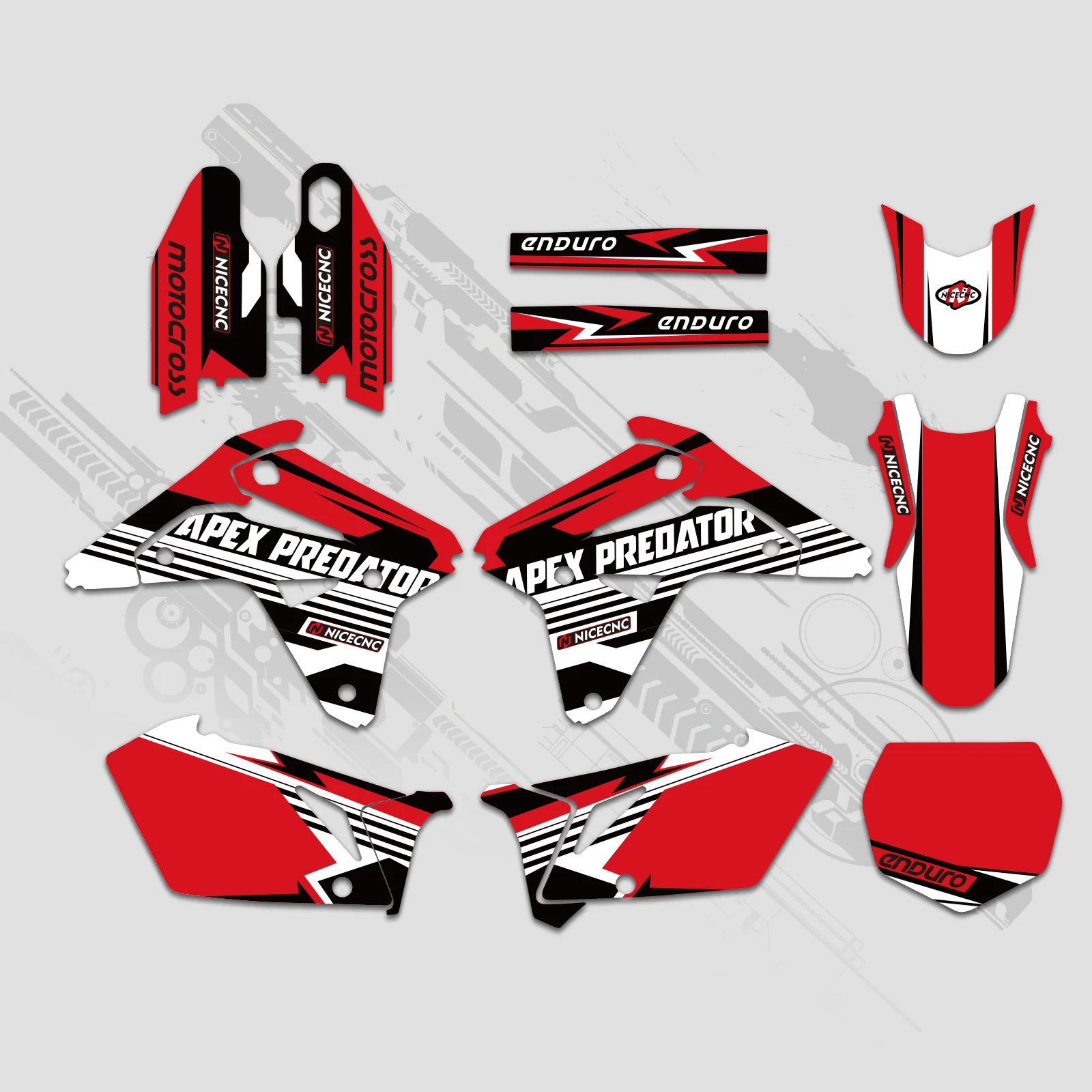 Motorcycle Full Graphics Decals Stickers Set For SUZUKI RMZ450 2007 - Image 5