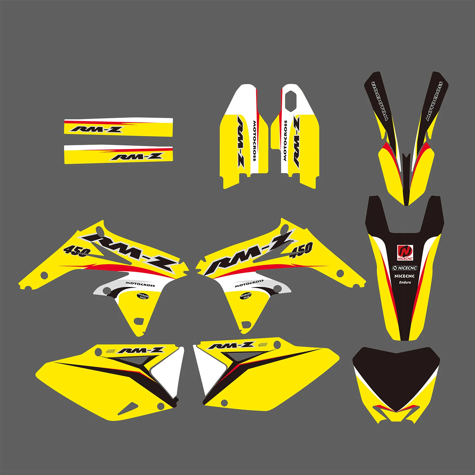 Motorcycle Full Graphics Decals Stickers Set For SUZUKI RMZ450 2008-2017 - Image 2