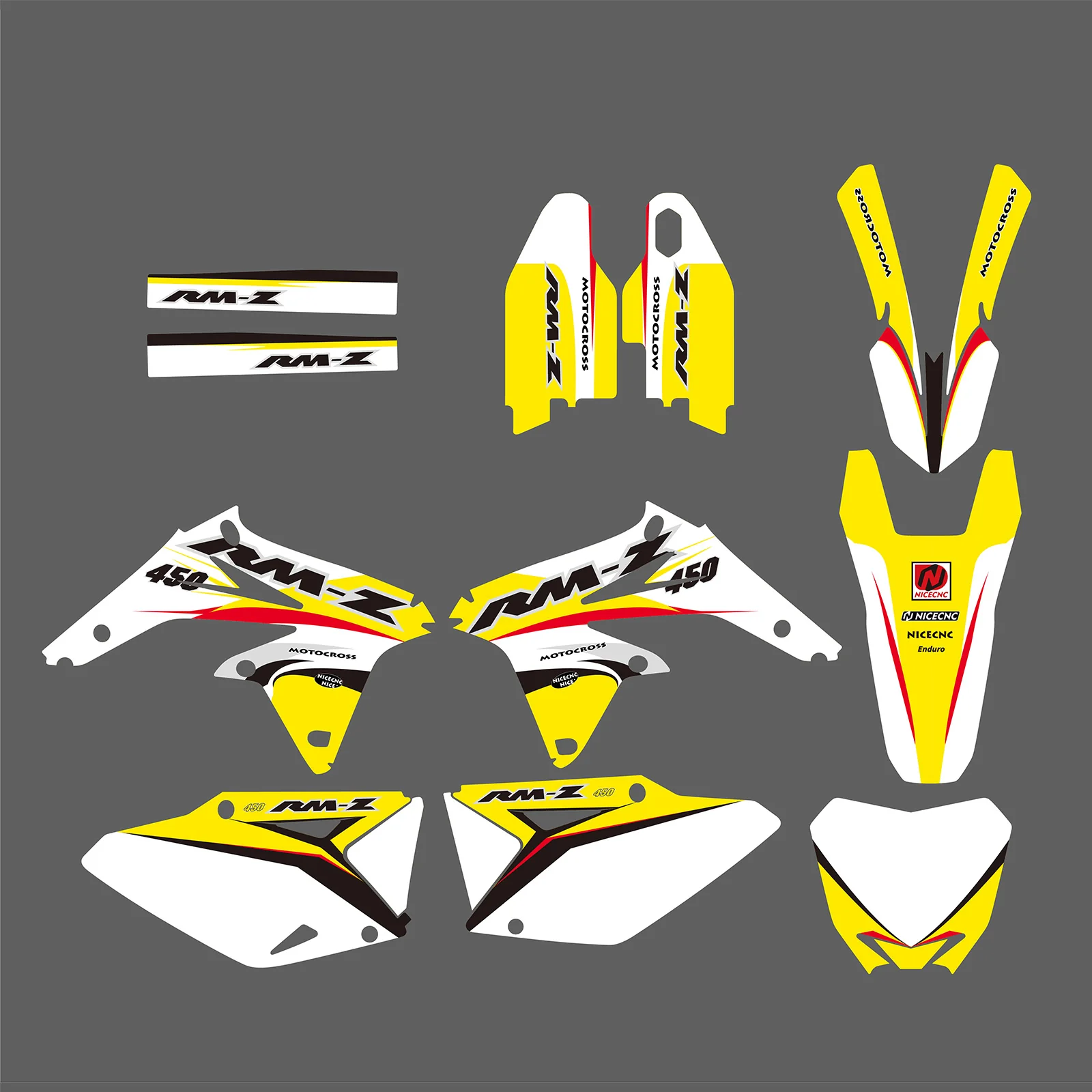 Motorcycle Full Graphics Decals Stickers Set For SUZUKI RMZ450 2008-2017 - Image 3
