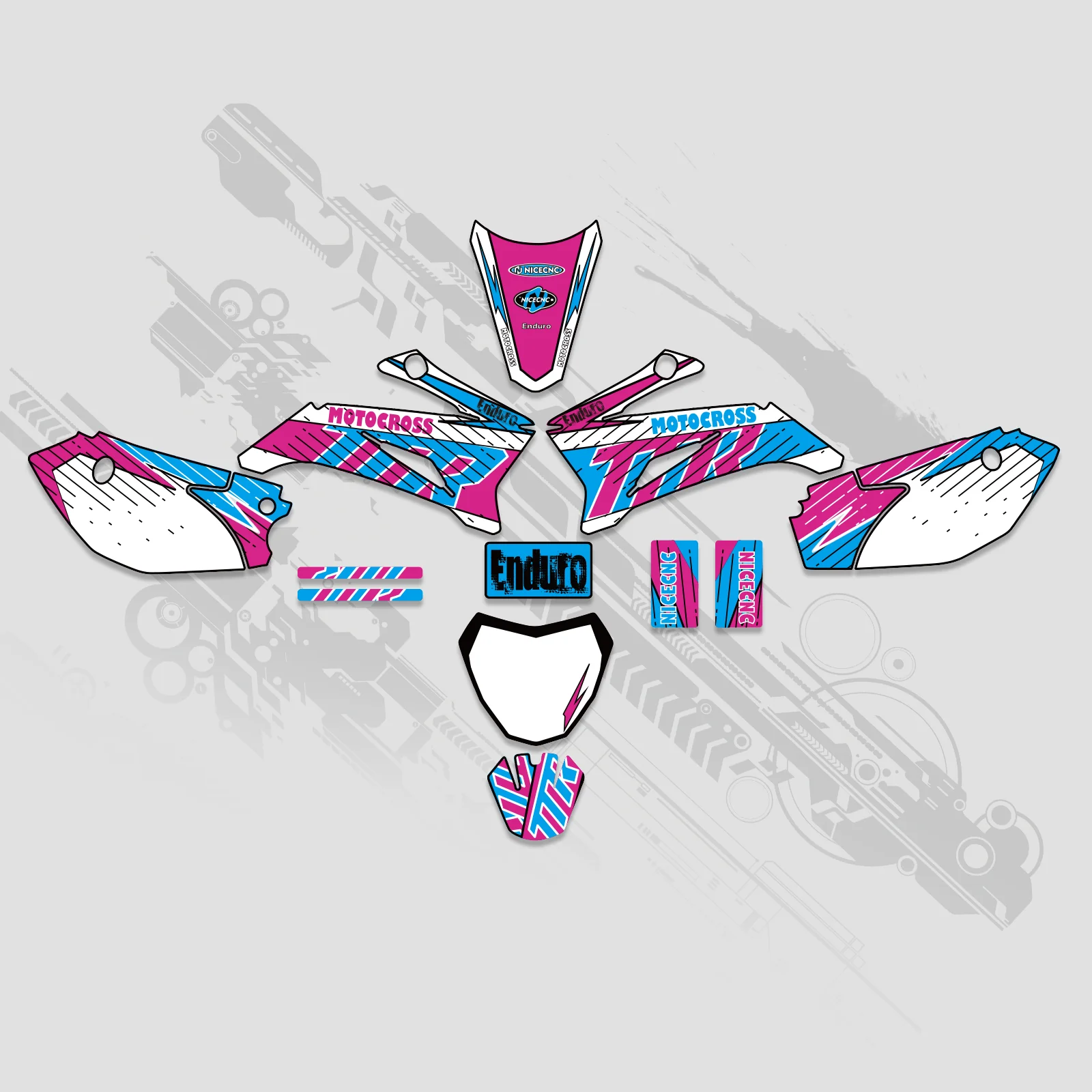 Motorcycle Full Graphics Decals Stickers Set For YAMAHA TTR110 ALL YEARS - Image 2