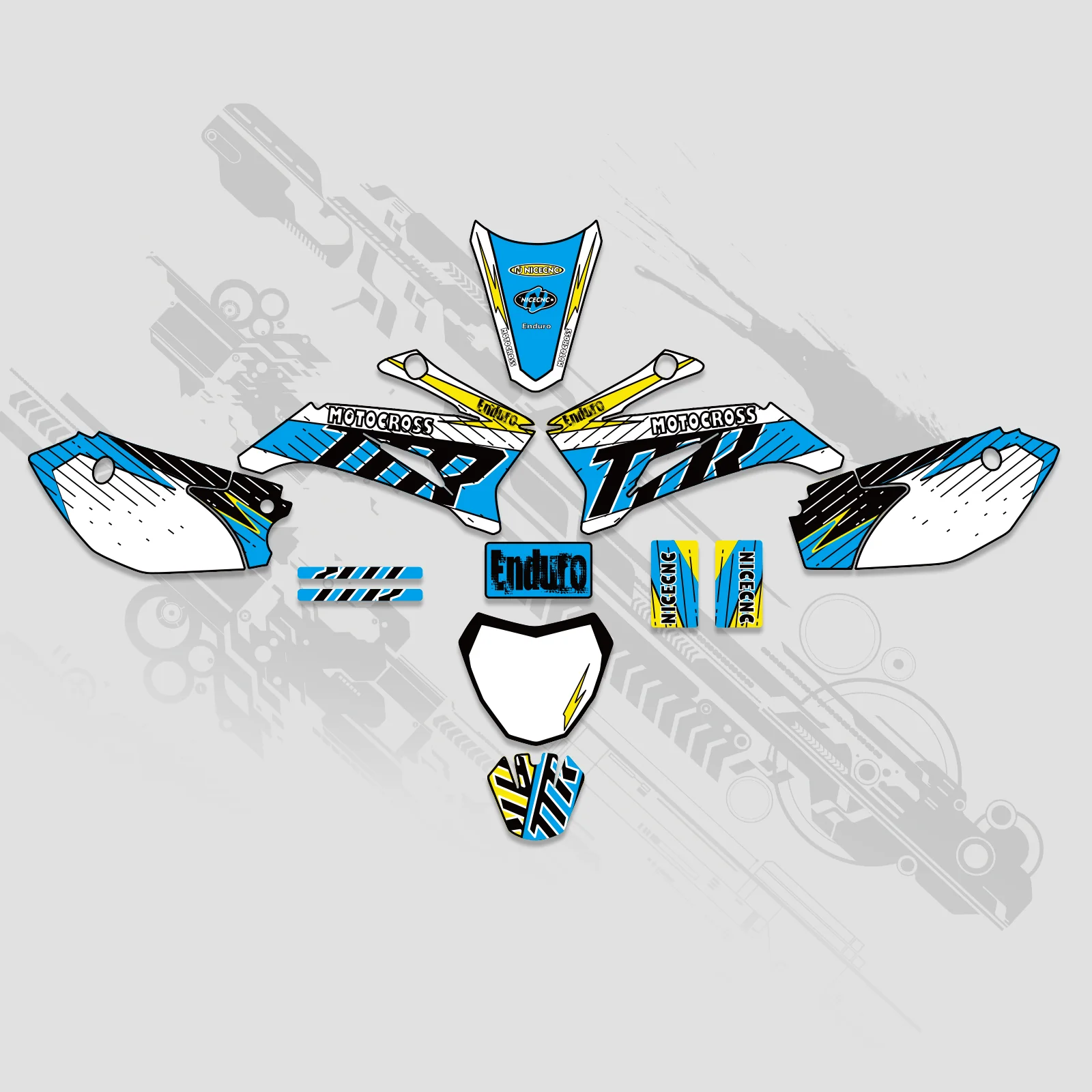 Motorcycle Full Graphics Decals Stickers Set For YAMAHA TTR110 ALL YEARS - Image 4
