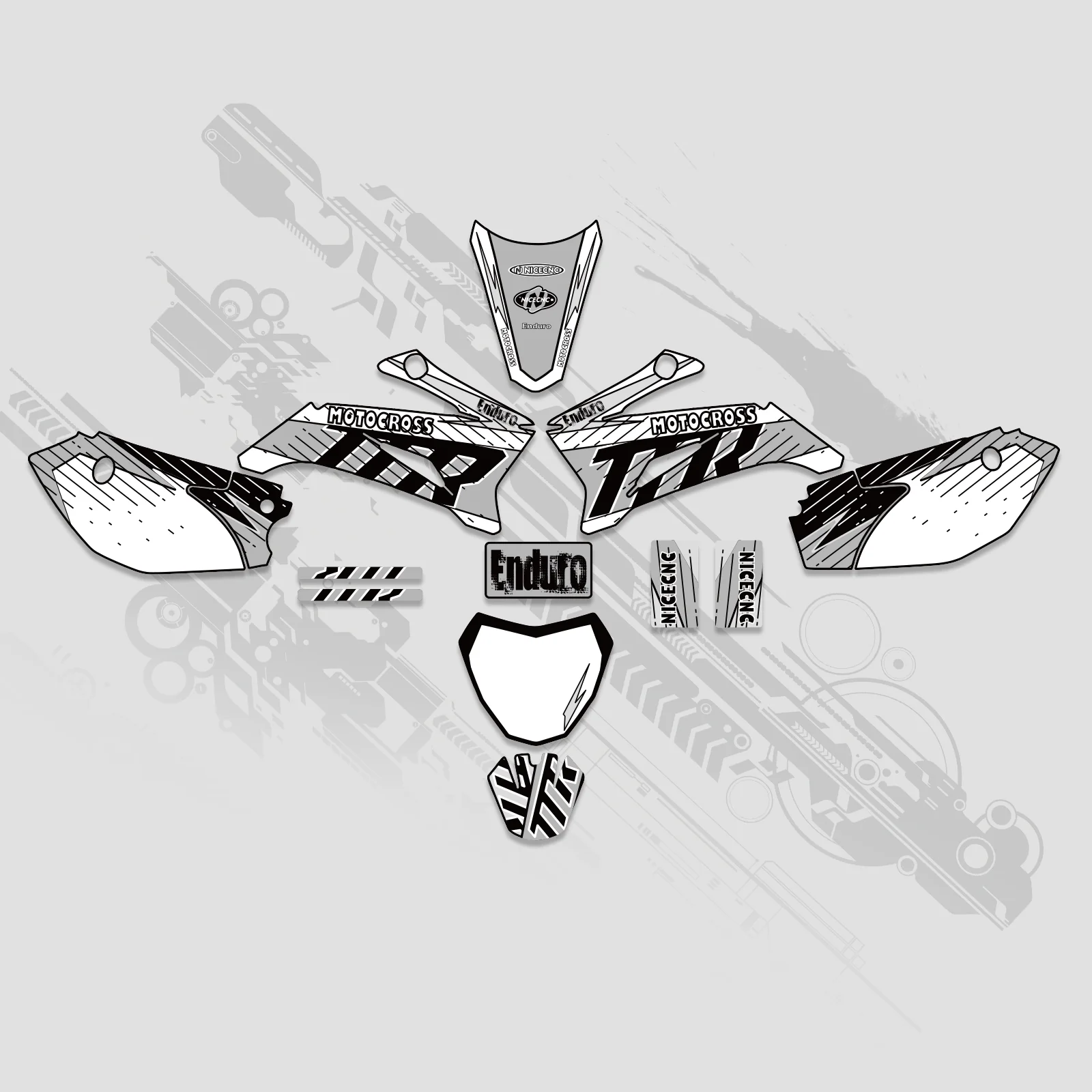 Motorcycle Full Graphics Decals Stickers Set For YAMAHA TTR110 ALL YEARS - Image 5