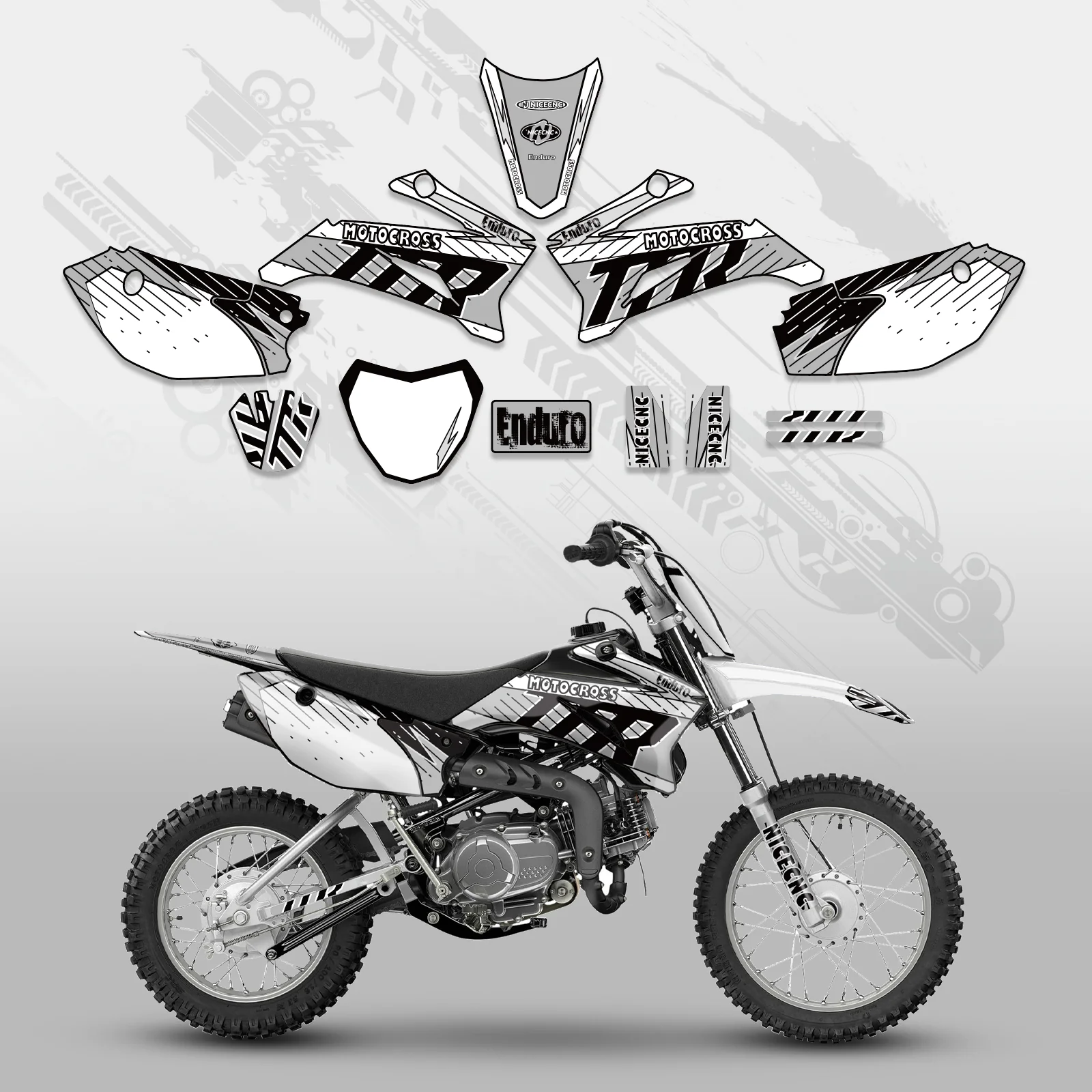 Motorcycle Full Graphics Decals Stickers Set For YAMAHA TTR110 ALL YEARS - Image 6