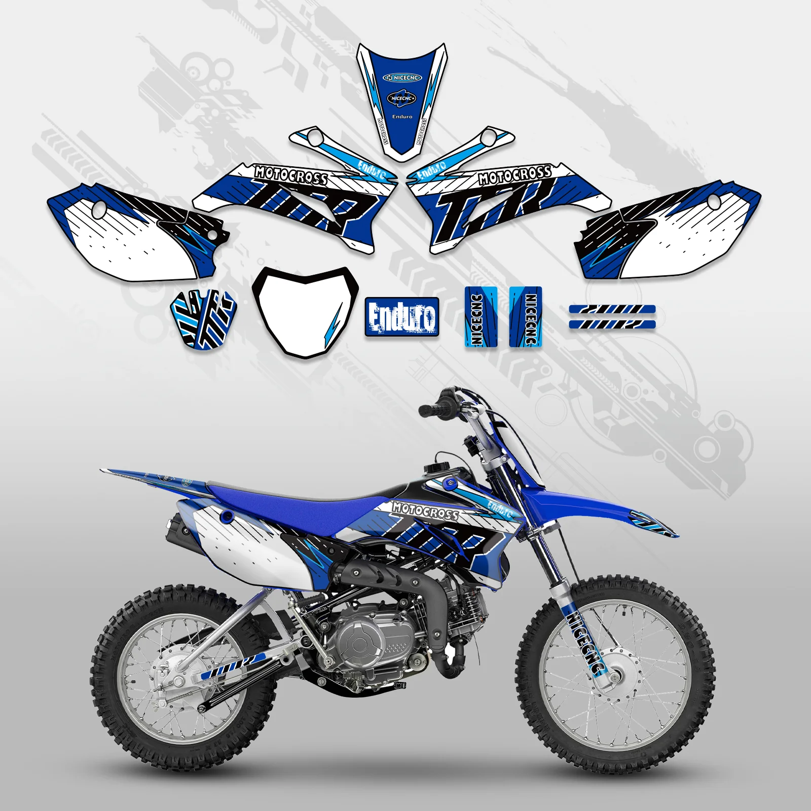 Motorcycle Full Graphics Decals Stickers Set For YAMAHA TTR110 ALL YEARS - Image 2