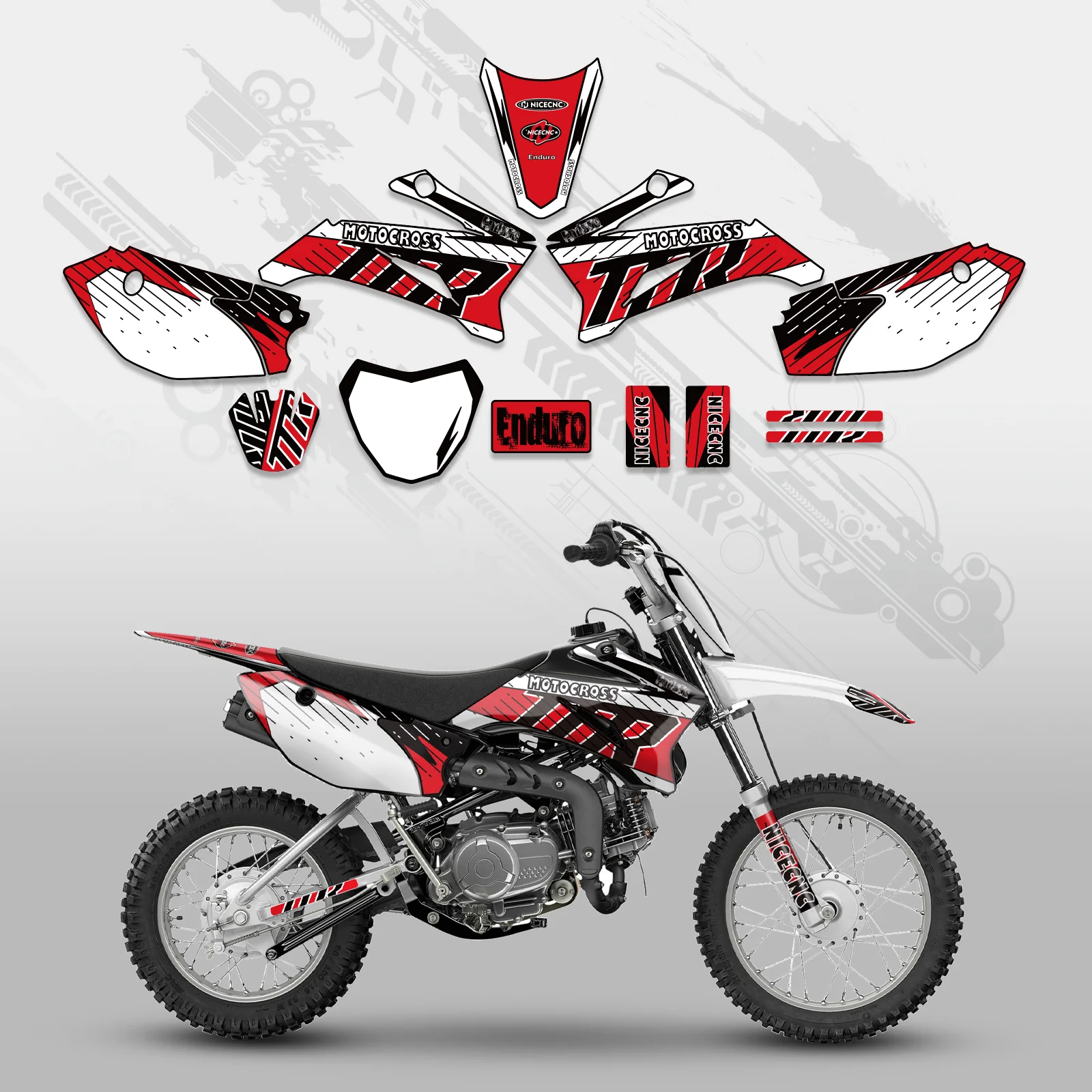 Motorcycle Full Graphics Decals Stickers Set For YAMAHA TTR110 ALL YEARS - Image 3