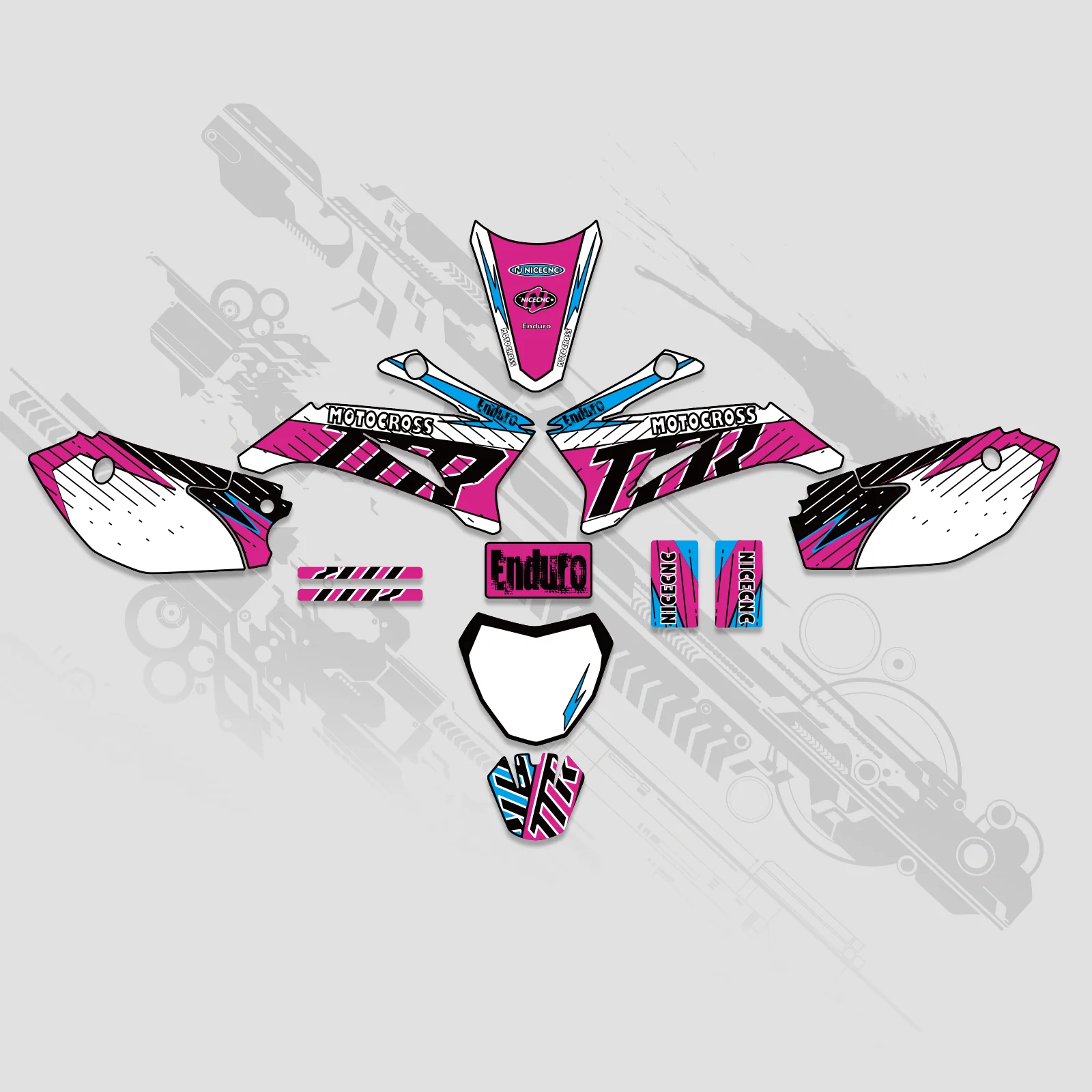 Motorcycle Full Graphics Decals Stickers Set For YAMAHA TTR110 ALL YEARS - Image 4