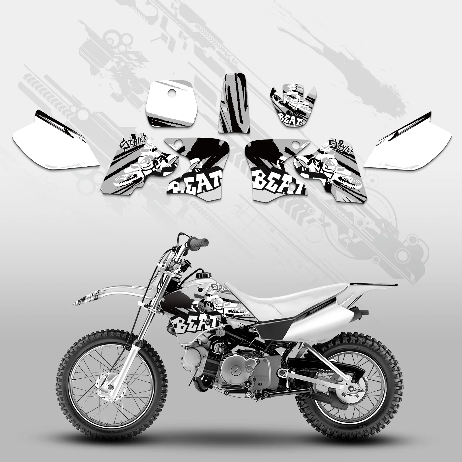 Motorcycle Full Graphics Decals Stickers Set For YAMAHA TTR90 2000-2007 - Image 3