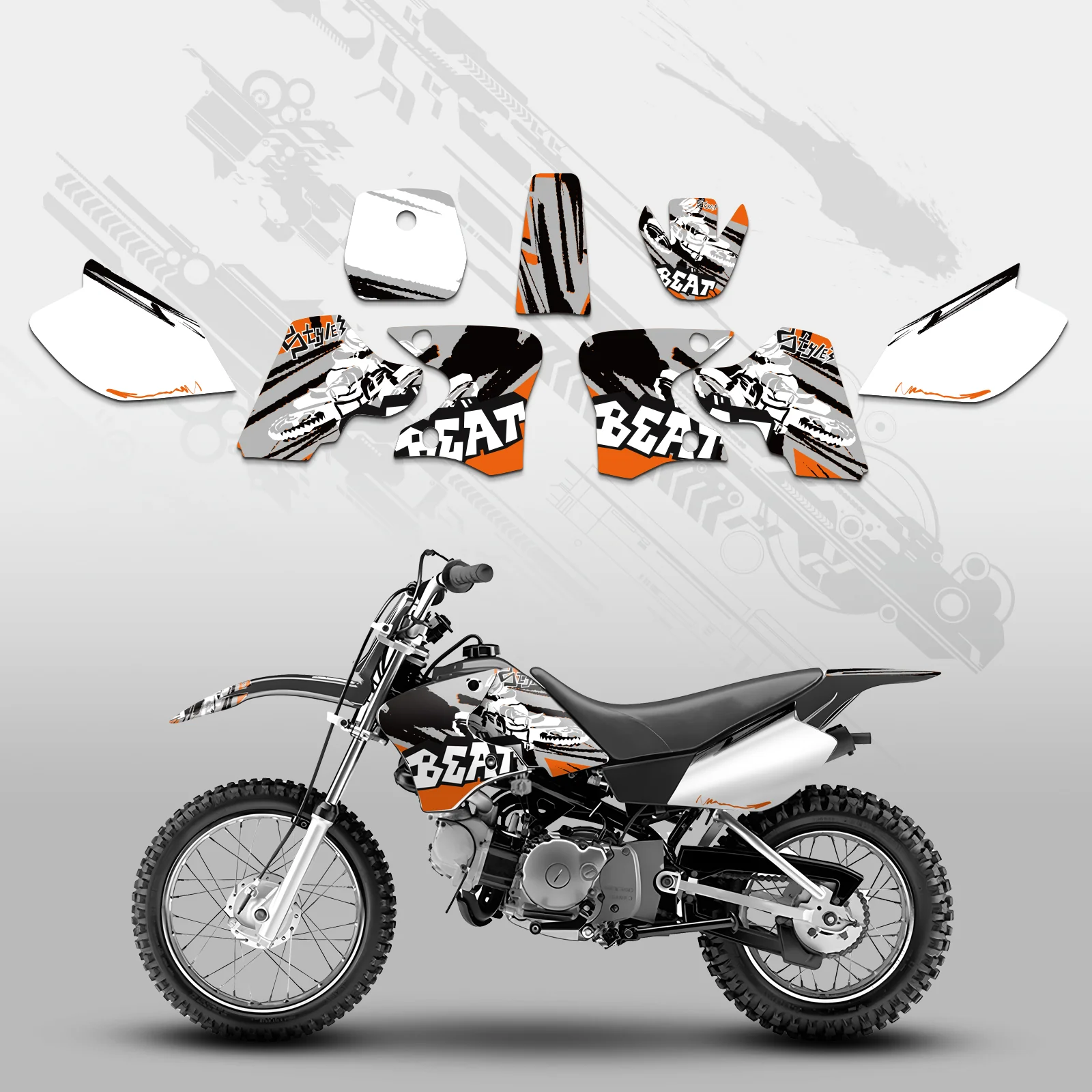 Motorcycle Full Graphics Decals Stickers Set For YAMAHA TTR90 2000-2007 - Image 5