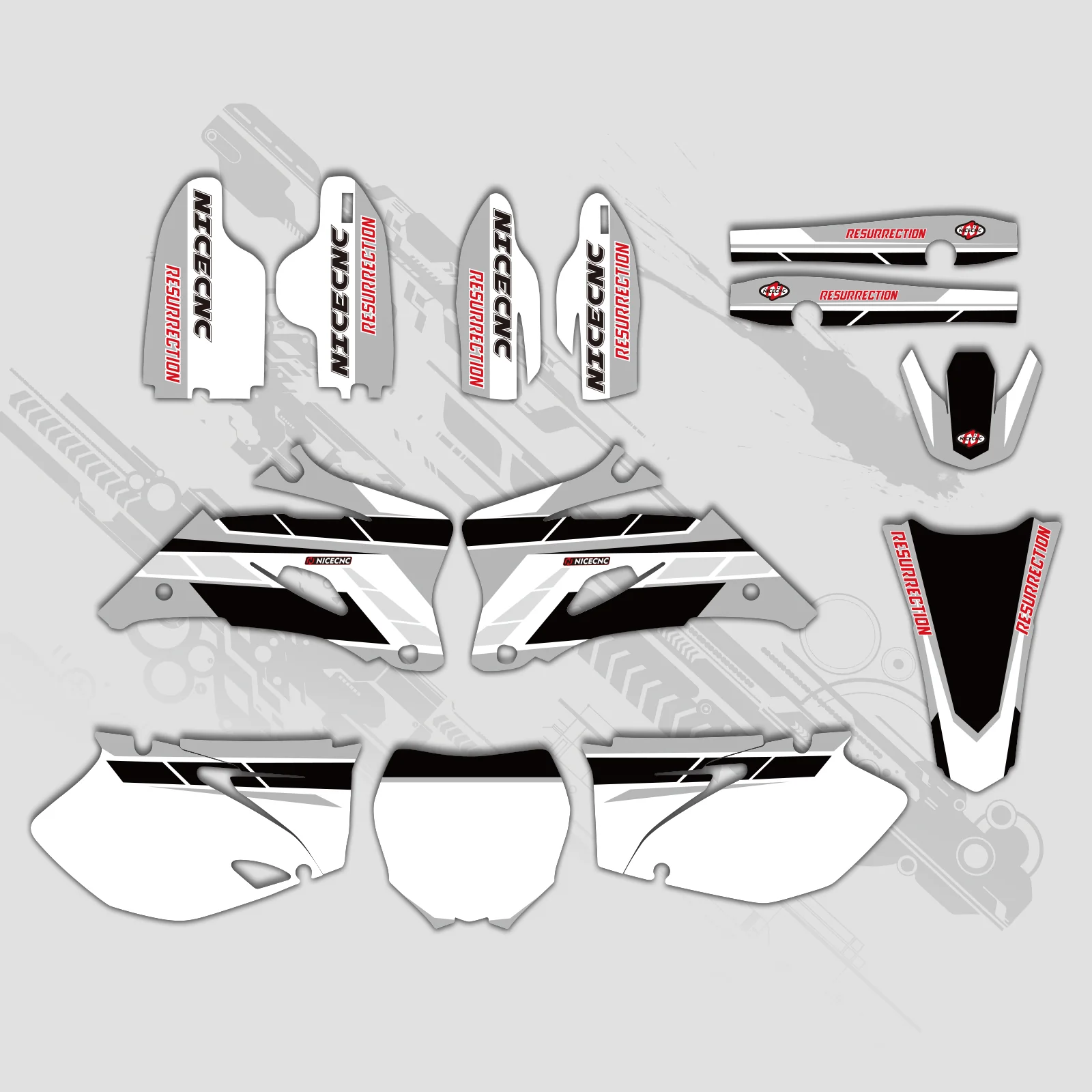 Motorcycle Full Graphics Decals Stickers Set For YAMAHA YZ250F / YZ450F 2006-2009 - Image 6