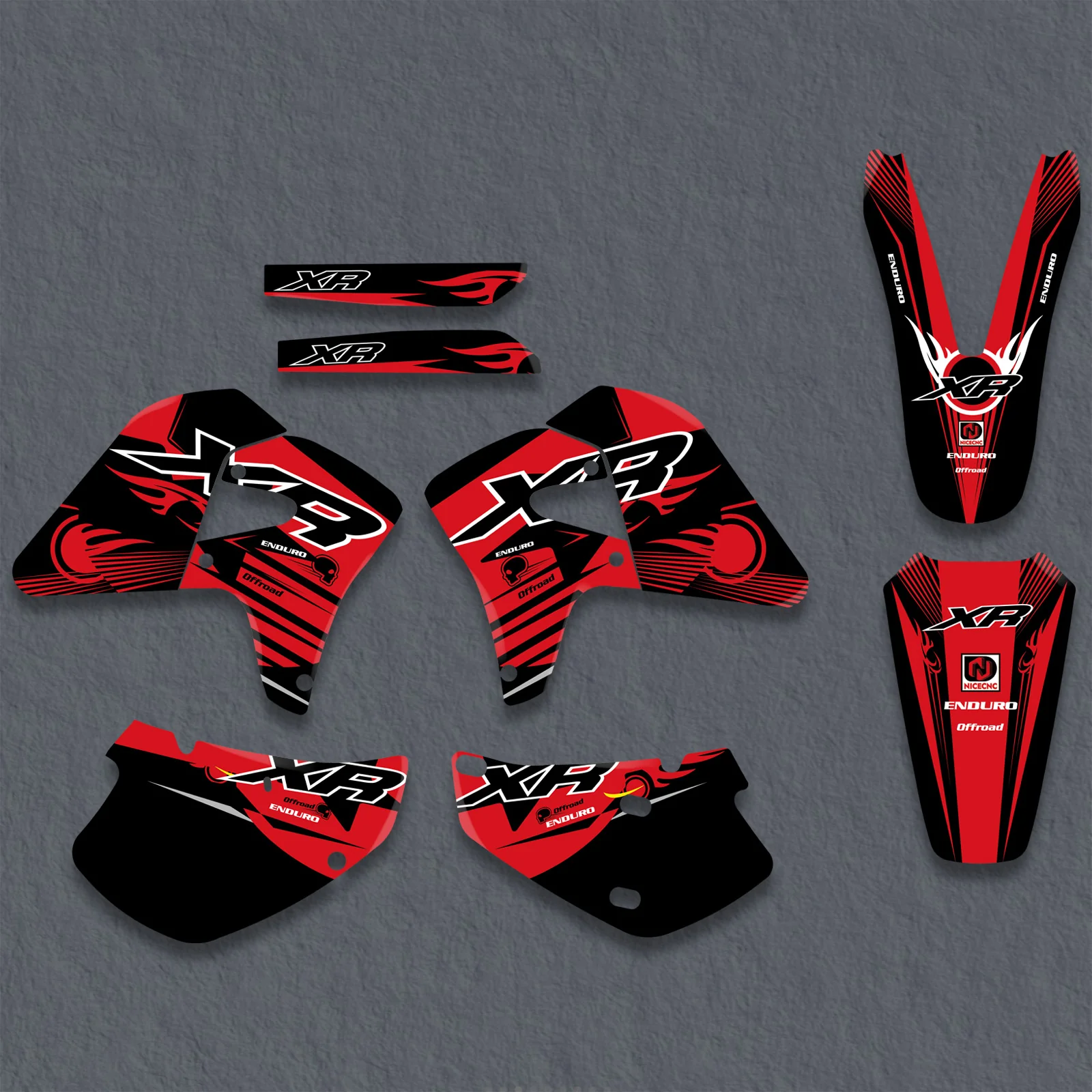 Motorcycle Graphics Decals Stickers Set For Honda XR650R 2000-2009 - Image 2