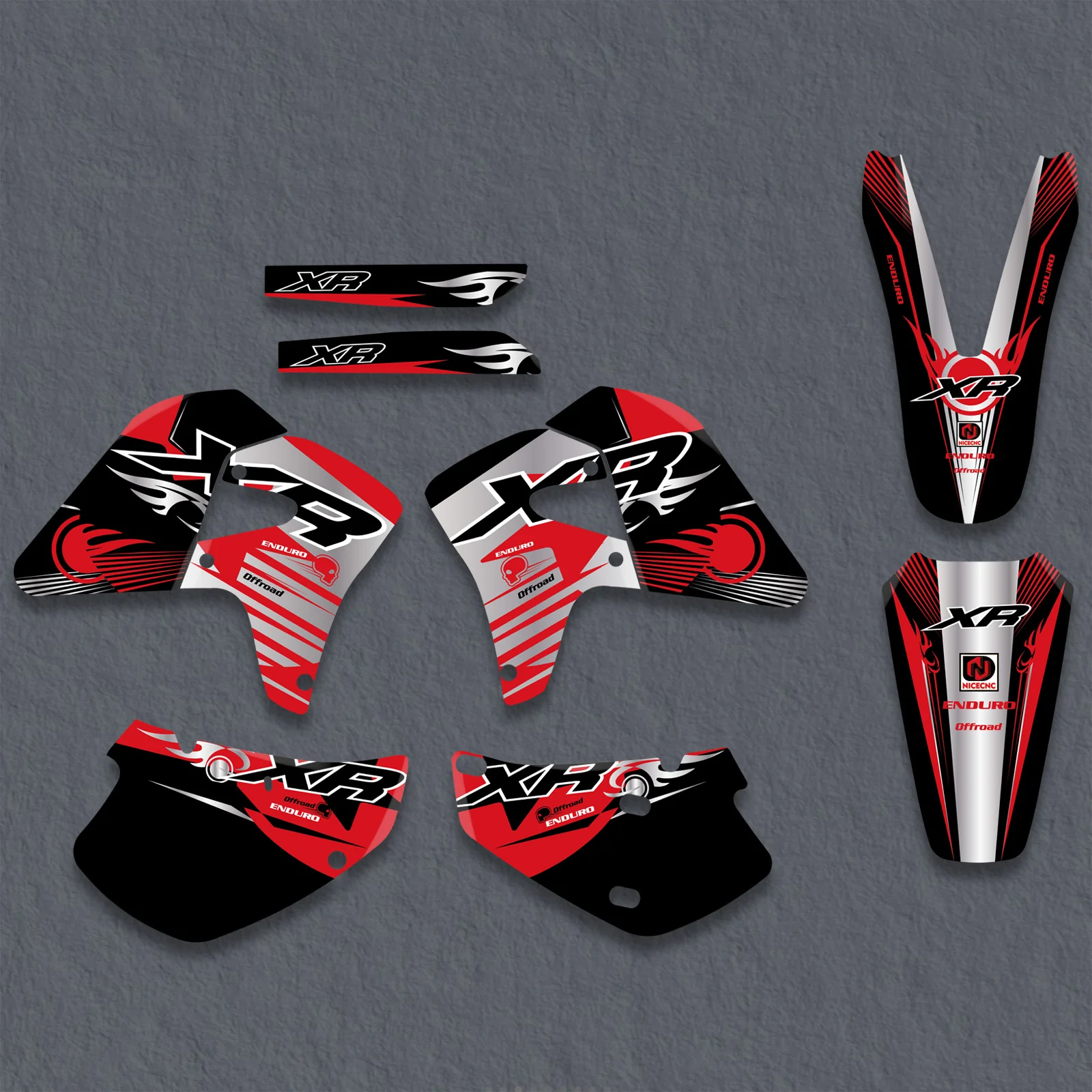 Motorcycle Graphics Decals Stickers Set For Honda XR650R 2000-2009 - Image 3