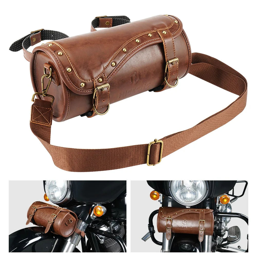 Motorcycle Handlebar Sissy Bar Bag with Shoulder Strap for BMW/ Harley Davidson/ Kawasaki - Image 15