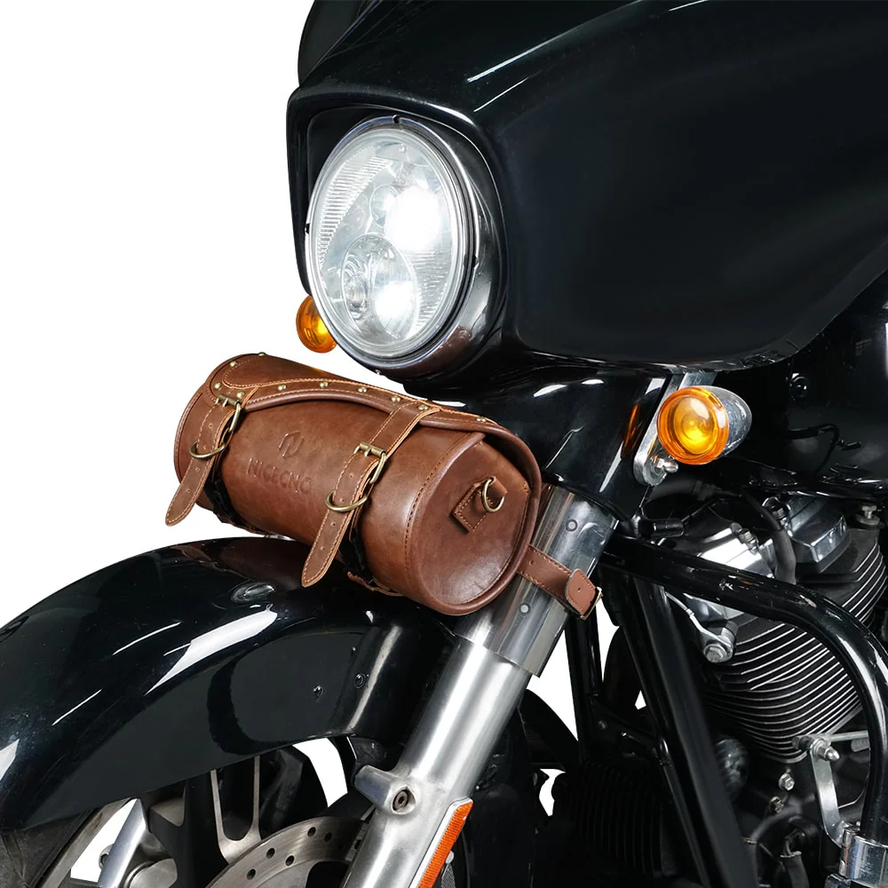 Motorcycle Handlebar Sissy Bar Bag with Shoulder Strap for BMW/ Harley Davidson/ Kawasaki - Image 3
