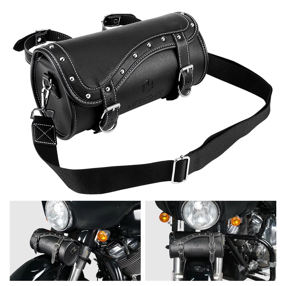 Motorcycle Handlebar Sissy Bar Bag with Shoulder Strap for BMW/ Harley Davidson/ Kawasaki - Image 8