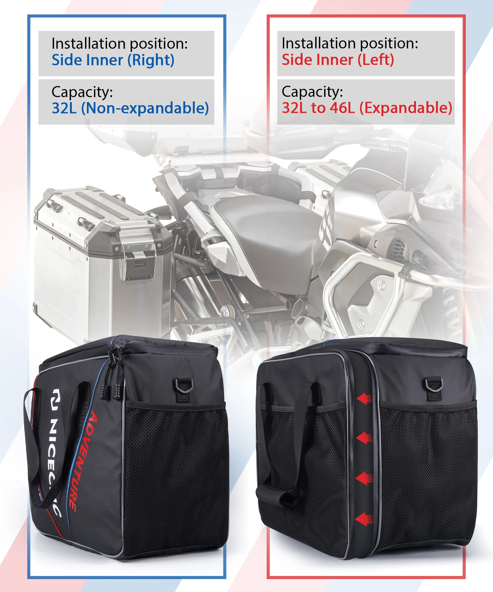 Motorcycle Pannier Side Case Liner Inner Bags For BMW F850GS R1200GS R1250GS ADV - Image 4