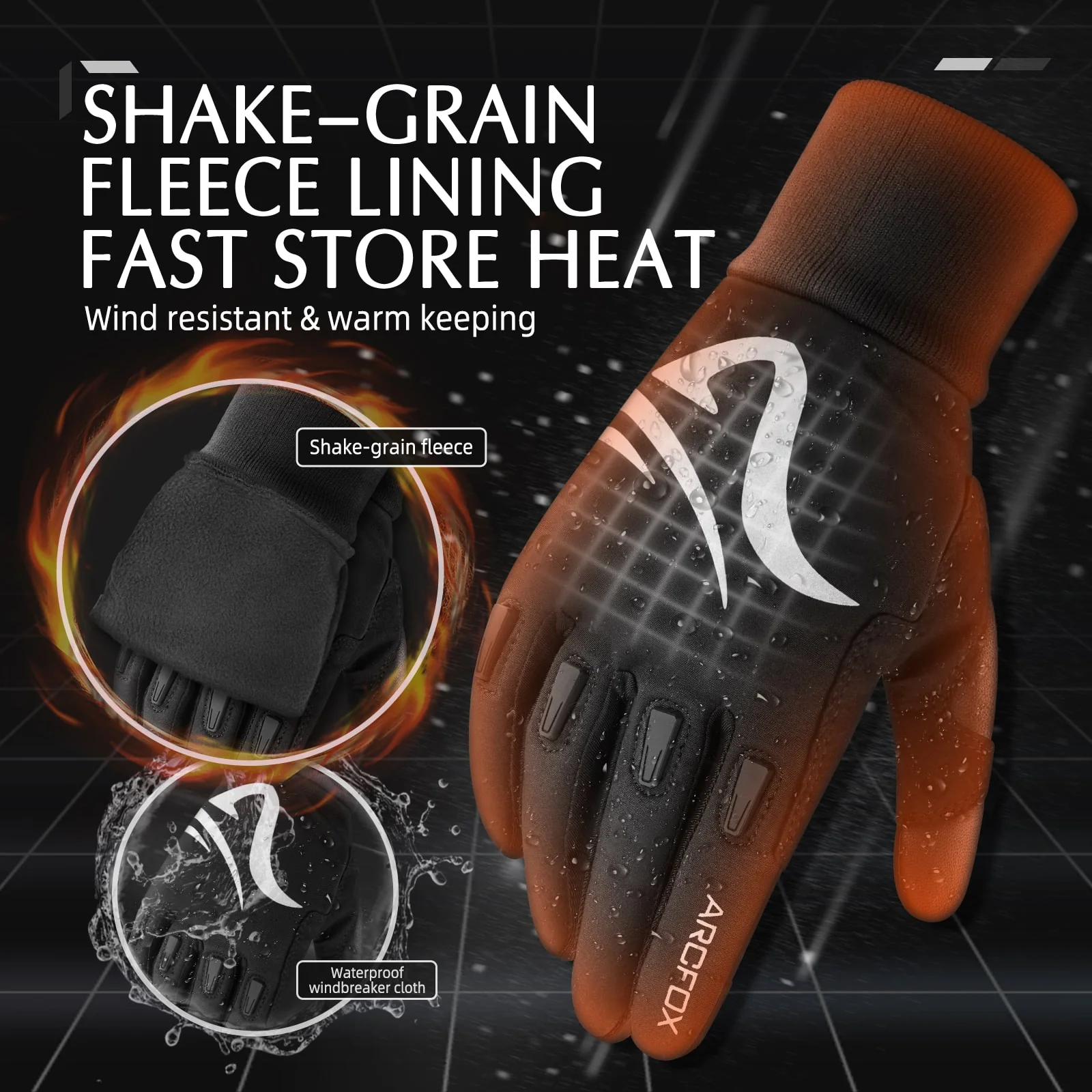 Arcfox Motorcycle Off-road Riding Gloves Non-slip Shock Absorption Warm Lining Fall Winter - Image 3