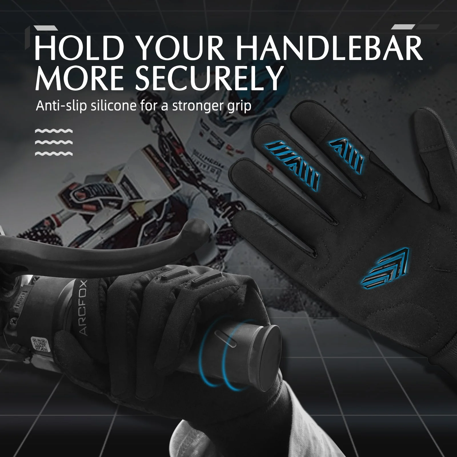 Arcfox Motorcycle Off-road Riding Gloves Non-slip Shock Absorption Warm Lining Fall Winter - Image 5