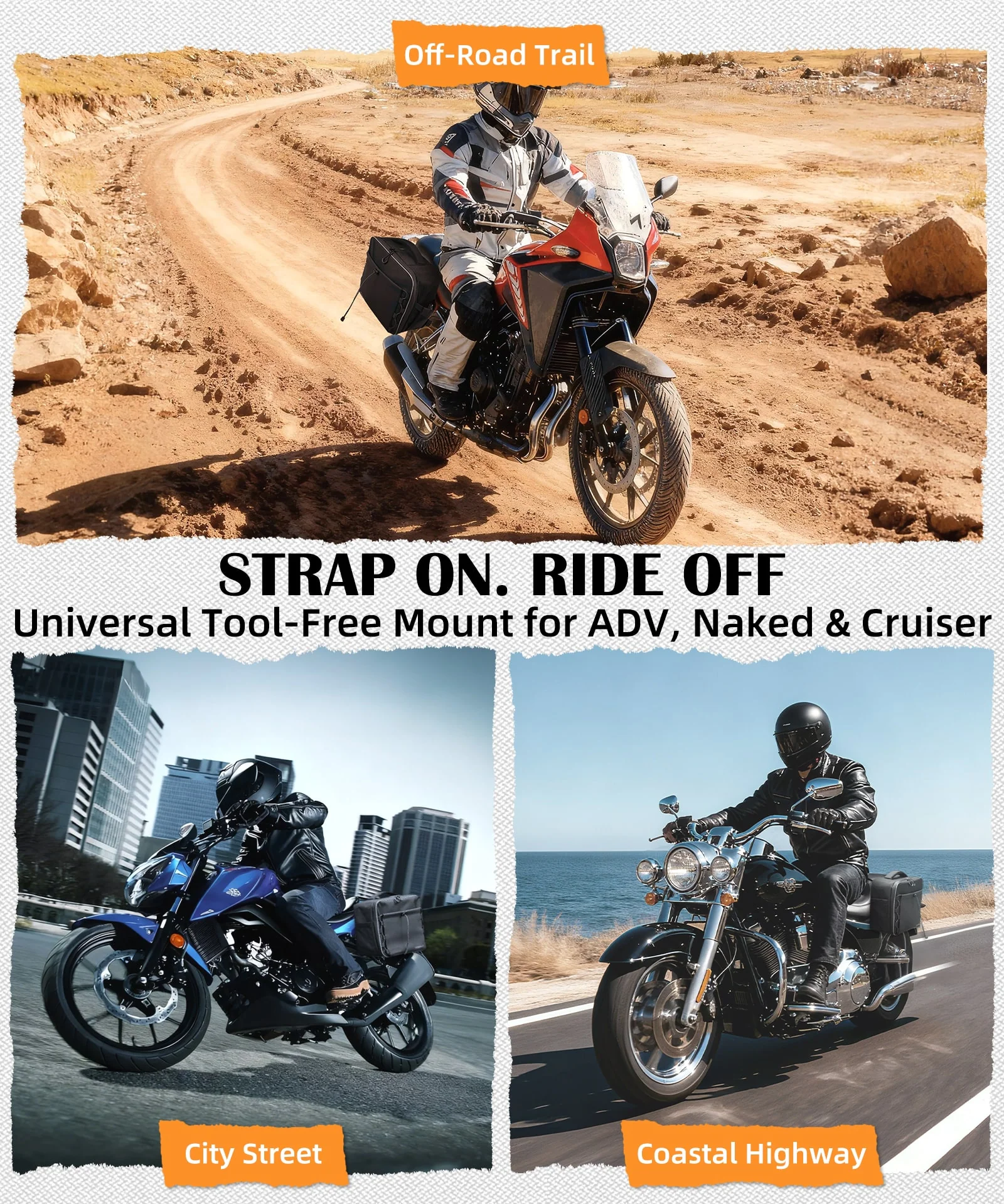 Motorcycle Rear Seat 30L Panniers Side Luggage Throw Over Saddle Bags - Image 4
