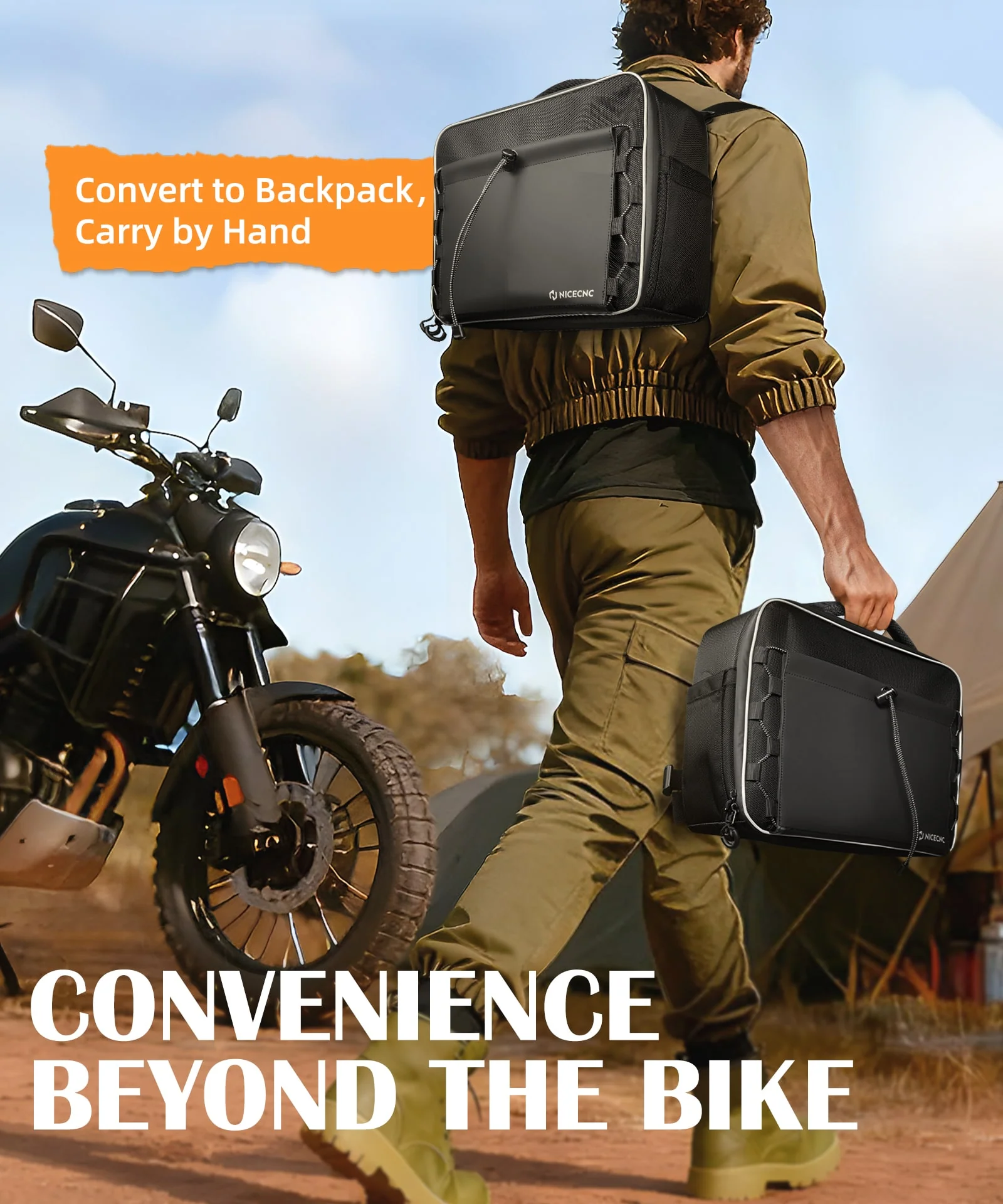 Motorcycle Rear Seat 30L Panniers Side Luggage Throw Over Saddle Bags - Image 7