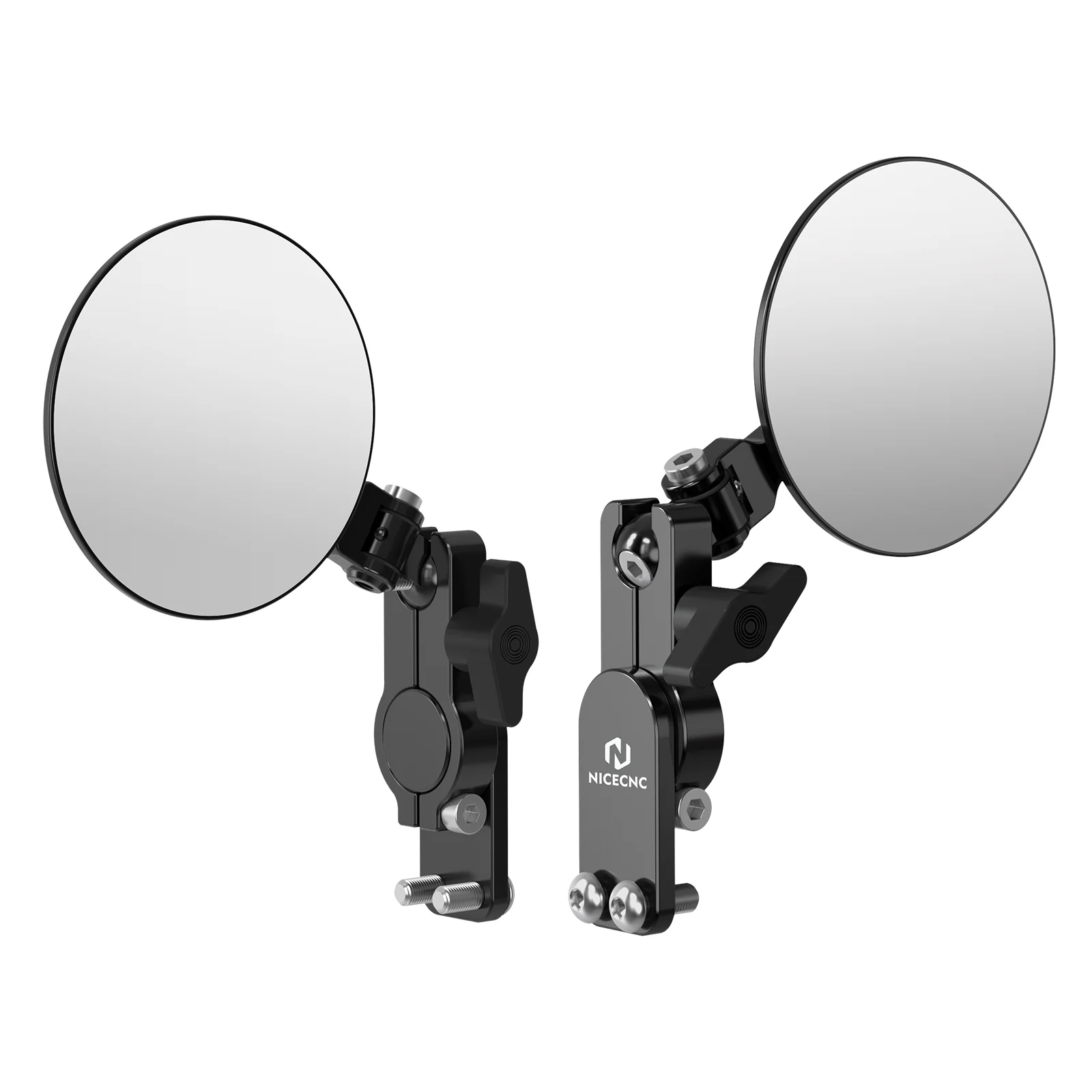 Adjustable Round Convex Quick Flip Rearview Mirrors Kit For Motorcycle Hand Guard - Image 5