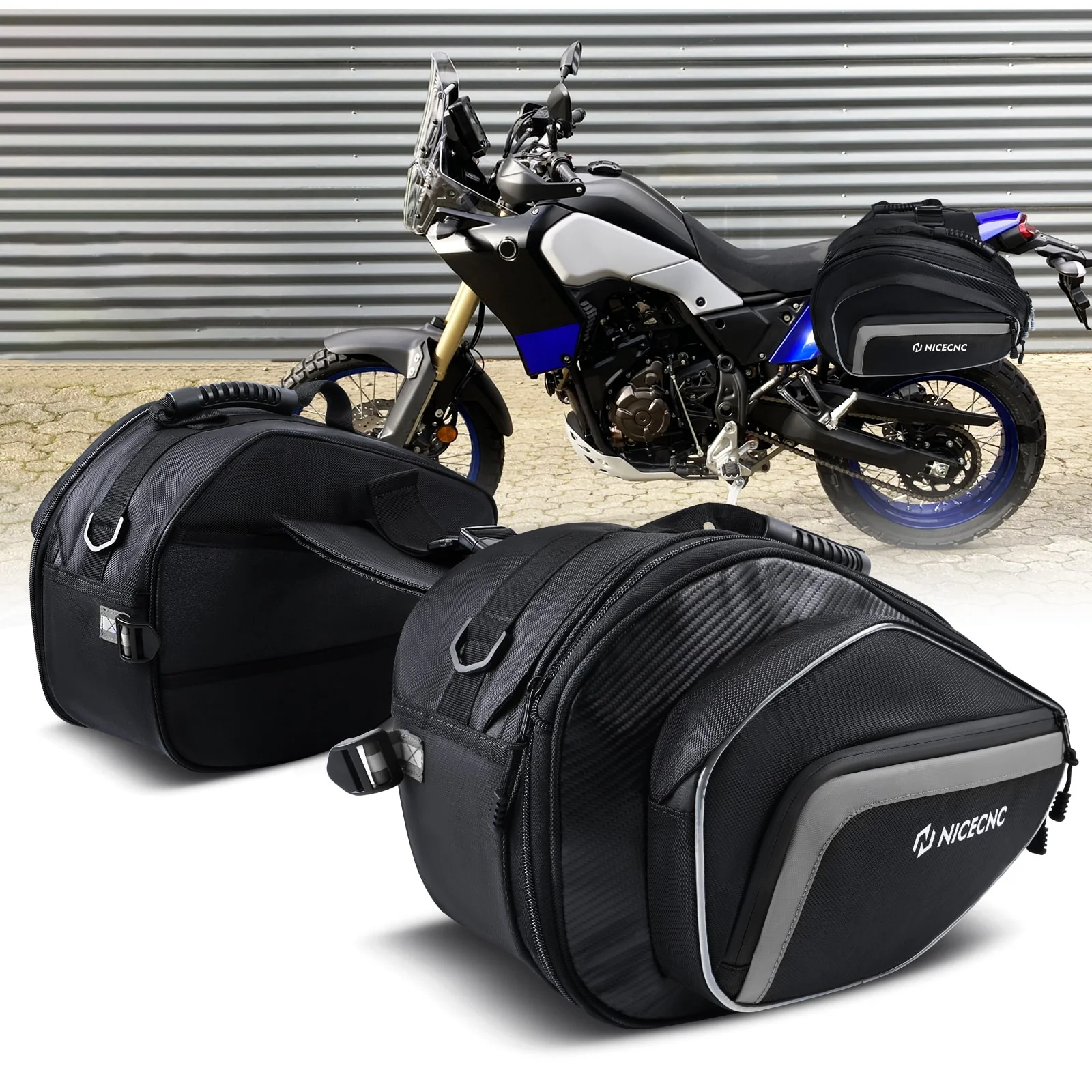 Universal Pair Motorcycle Saddle bags 50L Travel Tank Luggage Bag Quick Detach - Image 10
