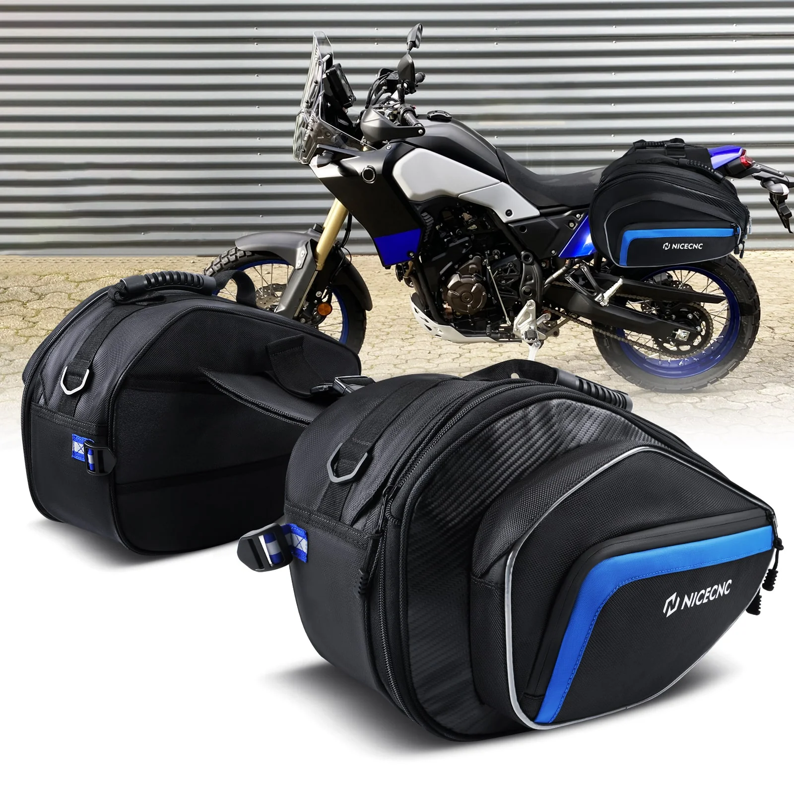 Universal Pair Motorcycle Saddle bags 50L Travel Tank Luggage Bag Quick Detach - Image 2