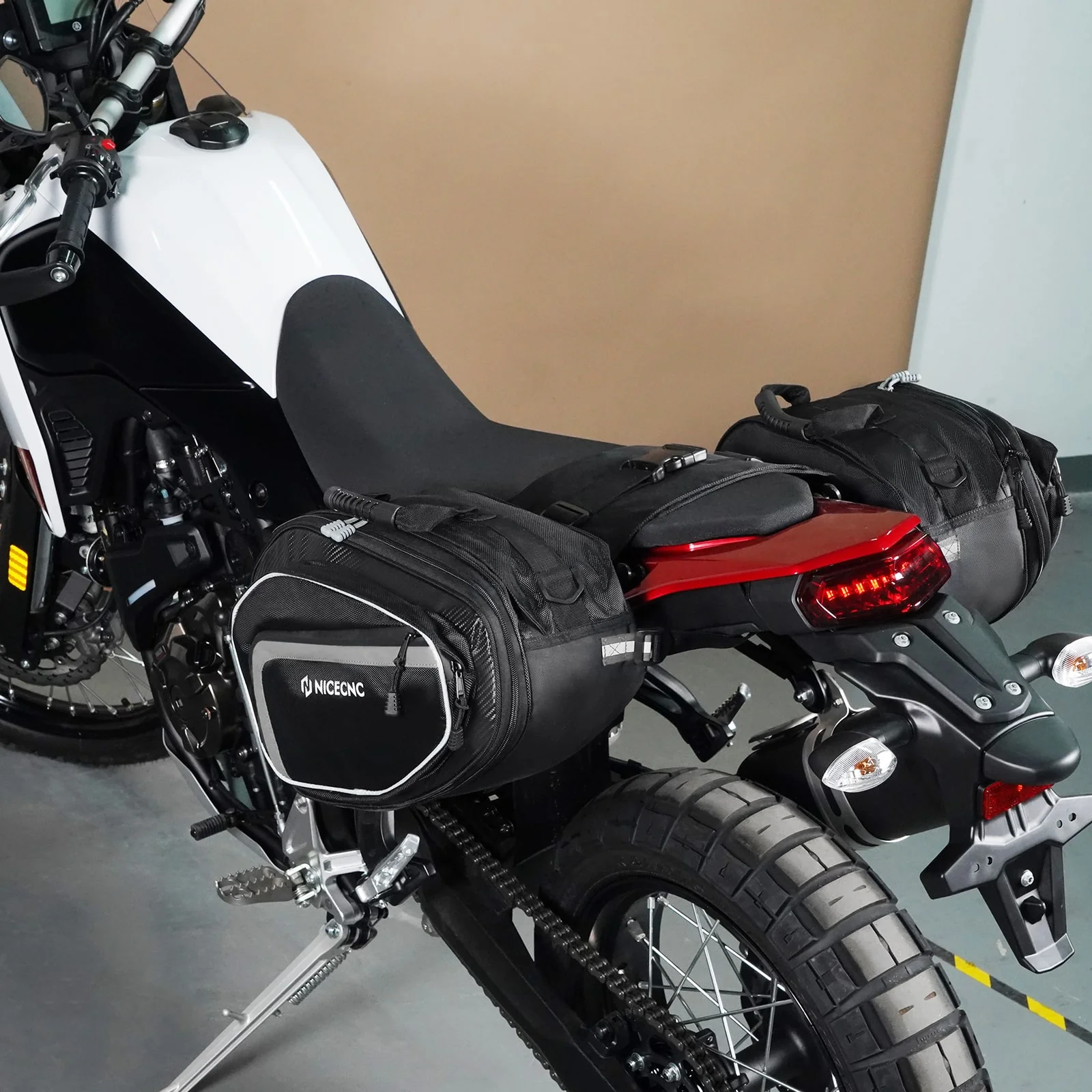 Universal Pair Motorcycle Saddle bags 50L Travel Tank Luggage Bag Quick Detach - Image 4