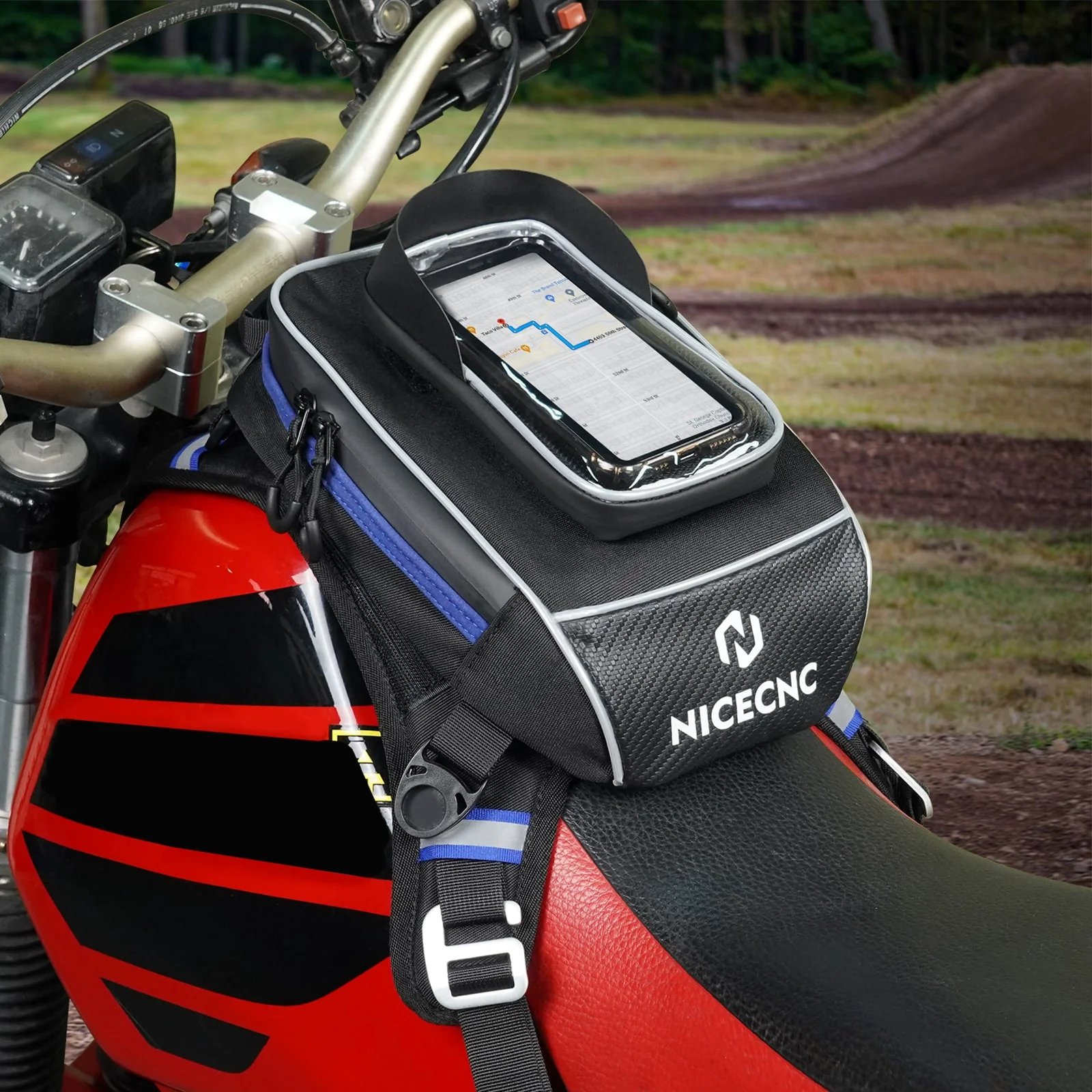 Motorcycle Tank Bag Magnetic Motorbike Oil Fuel Bag Touchscreen - Image 9