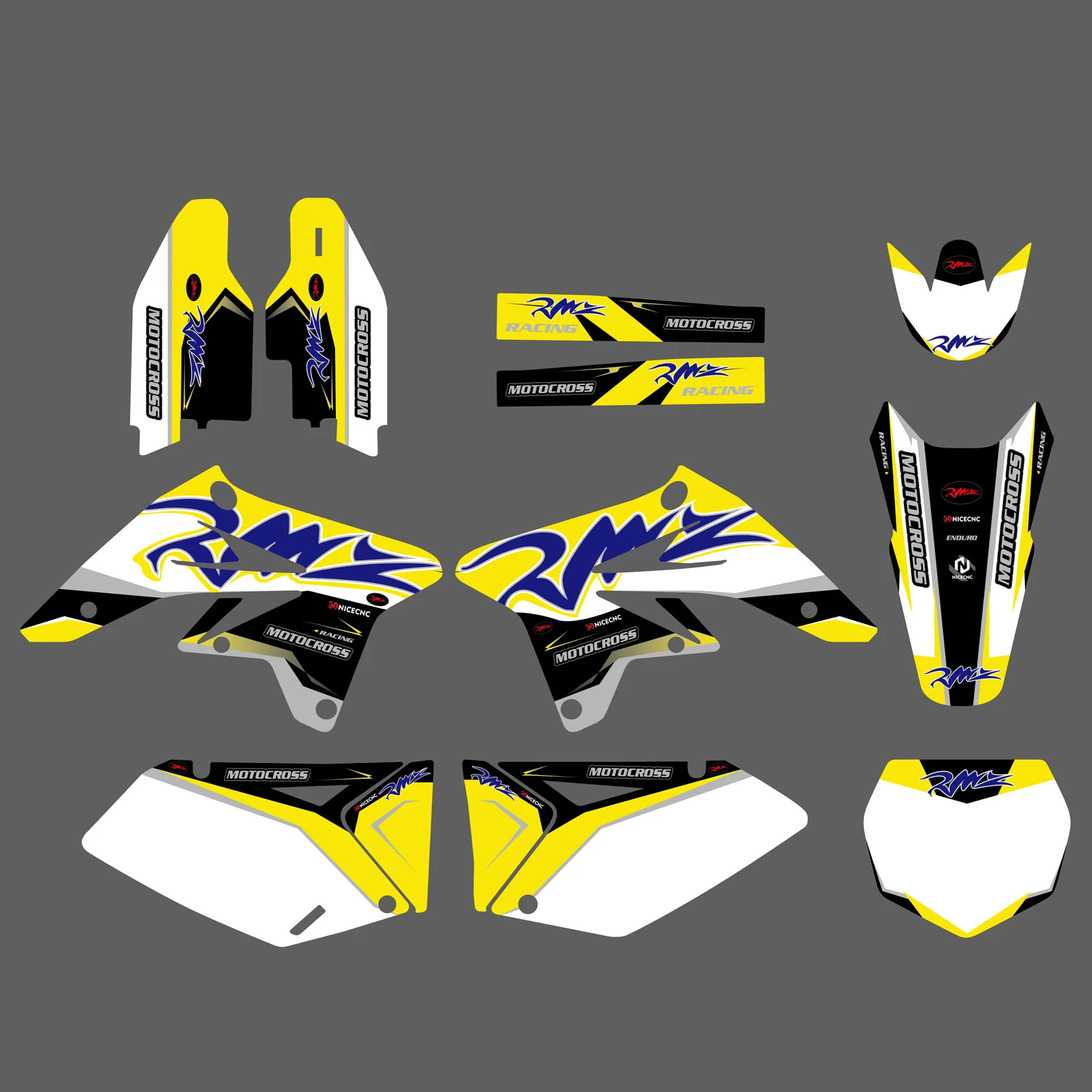 Motorcycle Team Decals Stickers Full Graphic Kit For SUZUKI	RMZ250 2007-2009 - Image 3