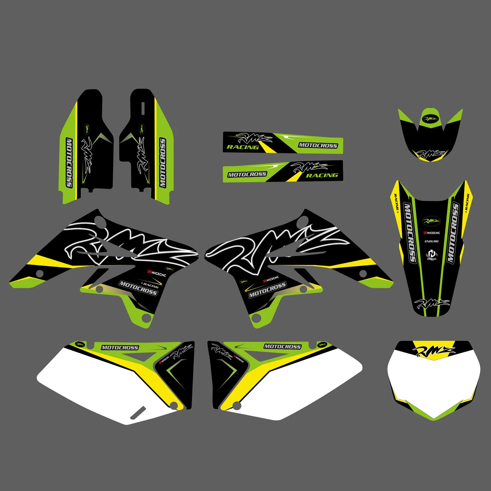 Motorcycle Team Decals Stickers Full Graphic Kit For SUZUKI	RMZ250 2007-2009 - Image 5