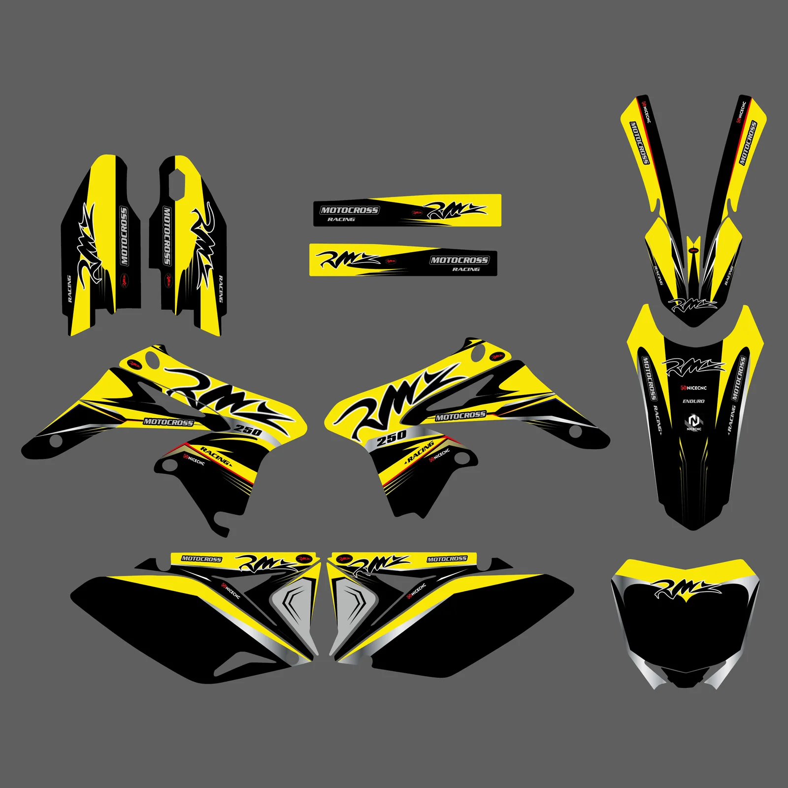 Motorcycle Team Decals Stickers Full Graphic Kit For Suzuki RMZ250 2010-2018 - Image 2