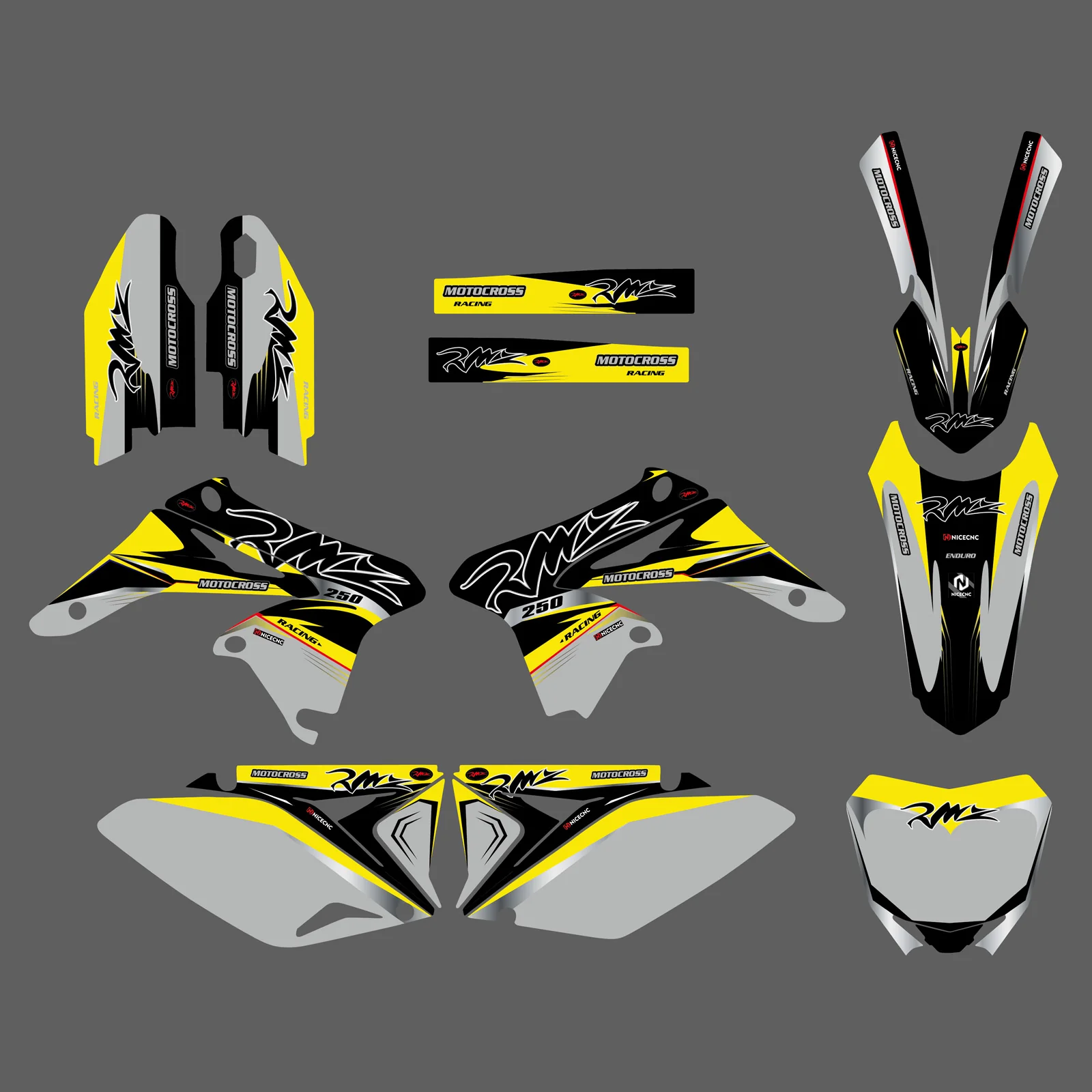 Motorcycle Team Decals Stickers Full Graphic Kit For Suzuki RMZ250 2010-2018 - Image 3