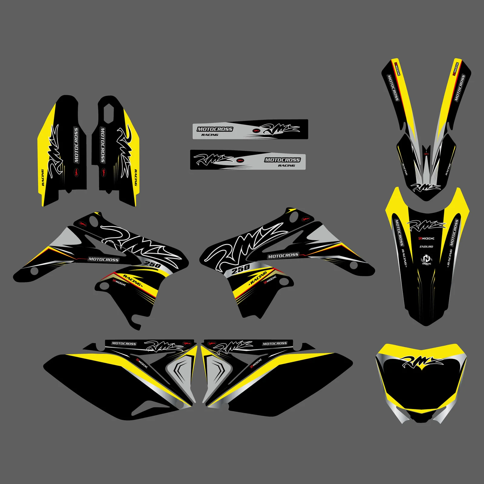 Motorcycle Team Decals Stickers Full Graphic Kit For Suzuki RMZ250 2010-2018 - Image 4