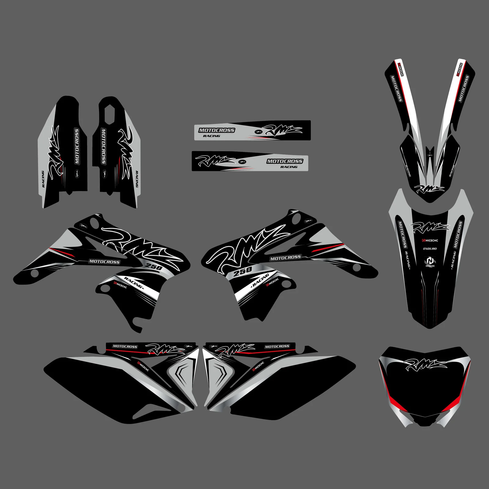 Motorcycle Team Decals Stickers Full Graphic Kit For Suzuki RMZ250 2010-2018 - Image 5