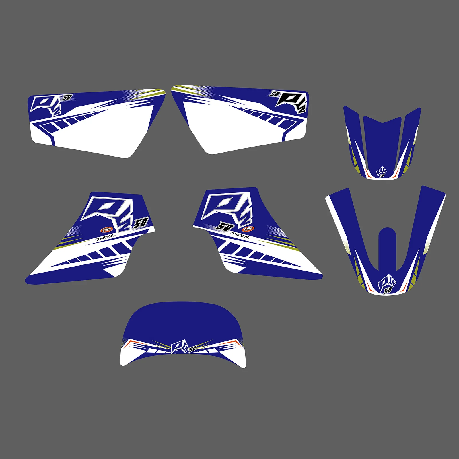 Motorcycle Team Full Graphics Background Sticker Decal Kits For YAMAHA PW50 ALL YEARS - Image 2