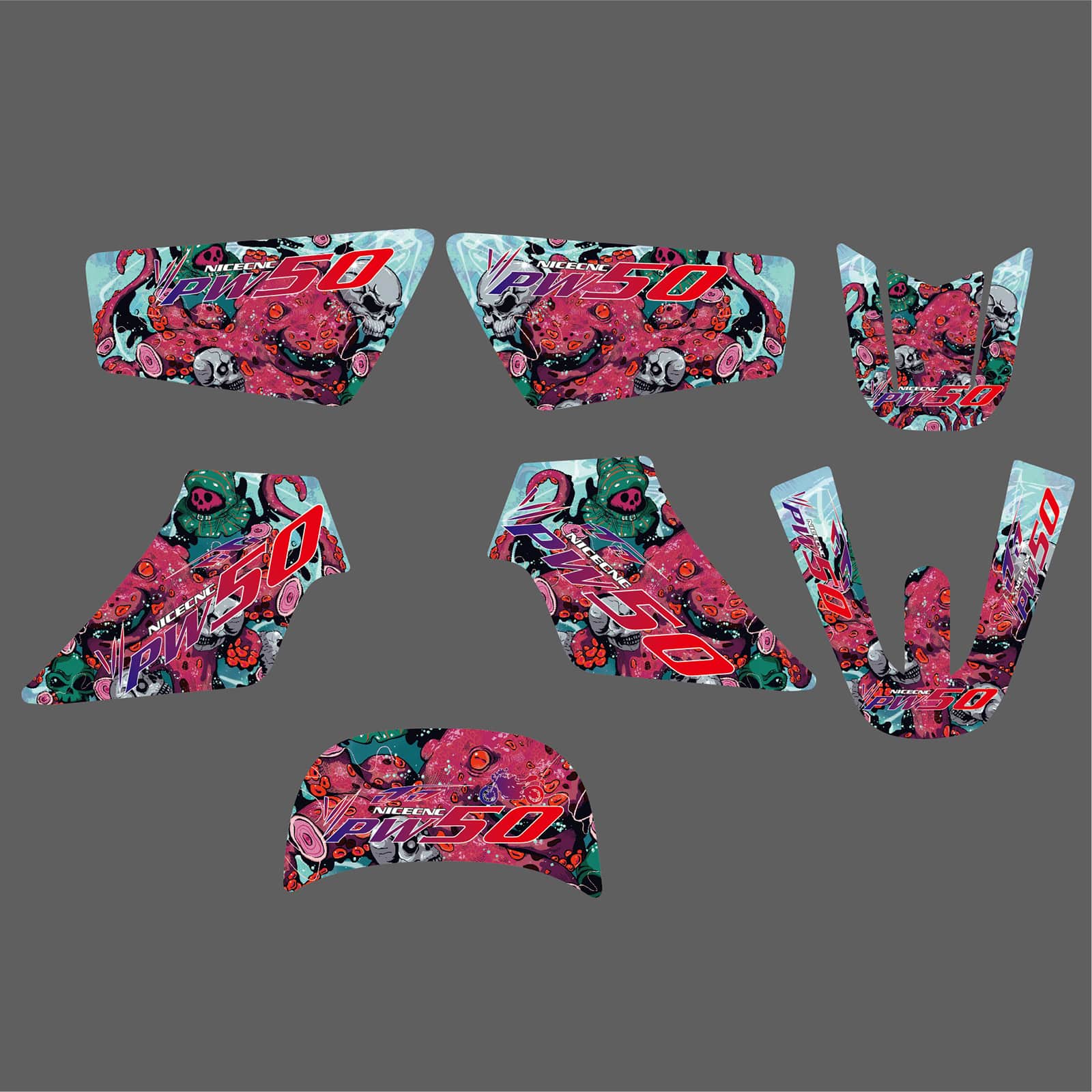 Motorcycle Team Full Graphics Background Sticker Decal Kits For YAMAHA PW50 ALL YEARS - Image 4