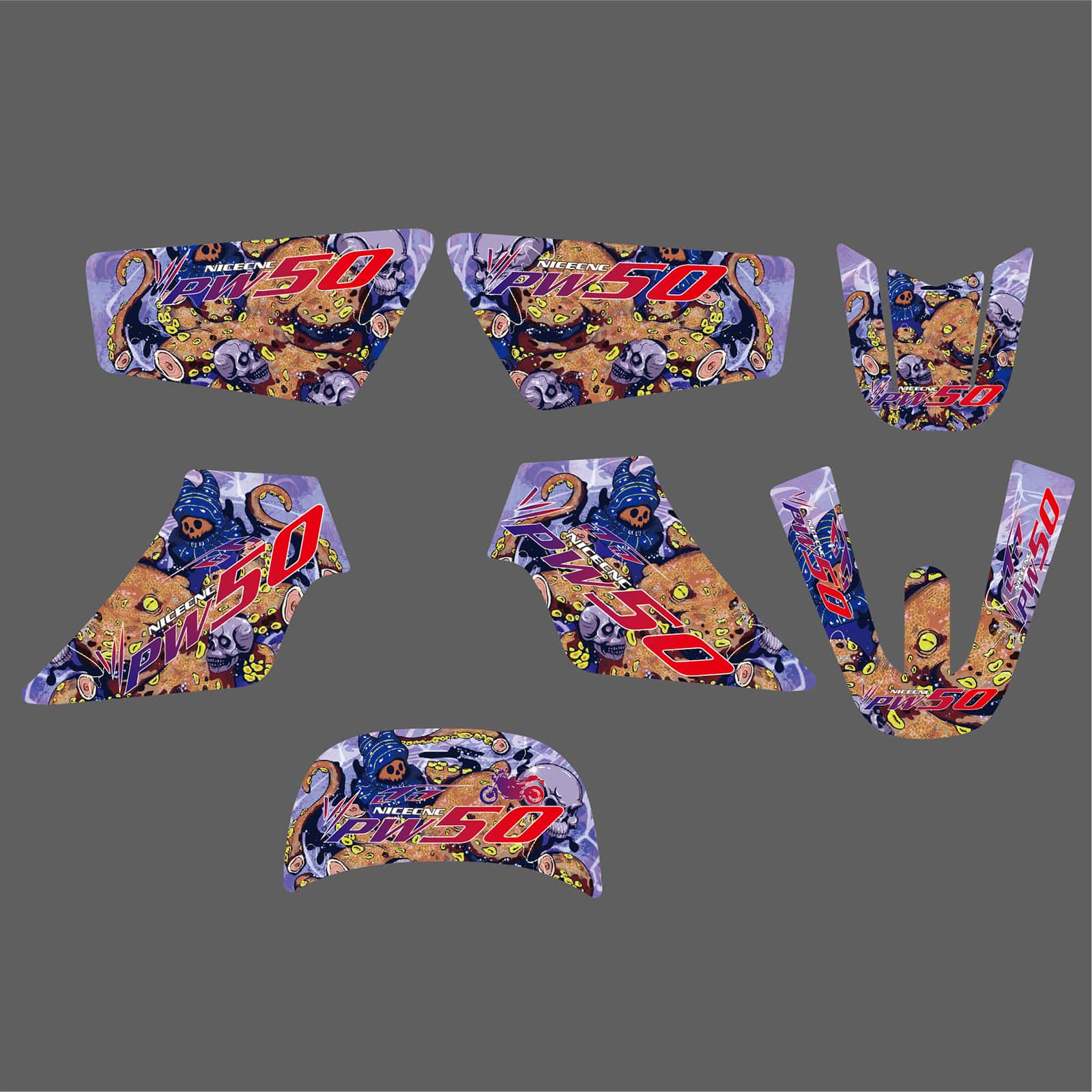 Motorcycle Team Full Graphics Background Sticker Decal Kits For YAMAHA PW50 ALL YEARS - Image 5