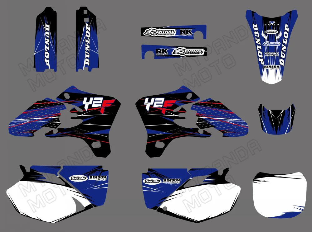 Motorcycle Team Graphic Background Decal Sticker Kit For YAMAHA YZF250/YZF450 2003-2005 - Image 3