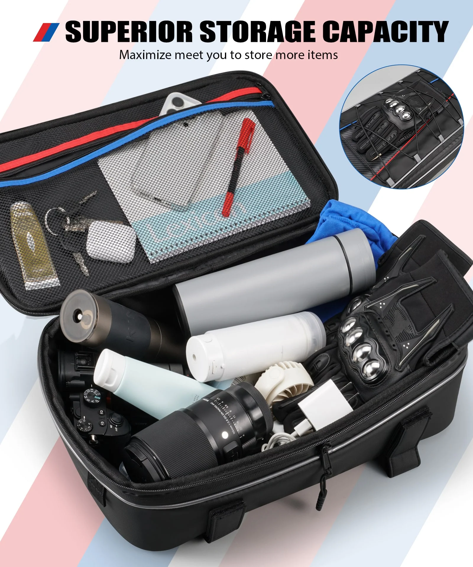 Motorcycle Top Case Bag 20L | One Expandable+One Insulation Bag For BMW R1250GS Adv R1200 GS - Image 5