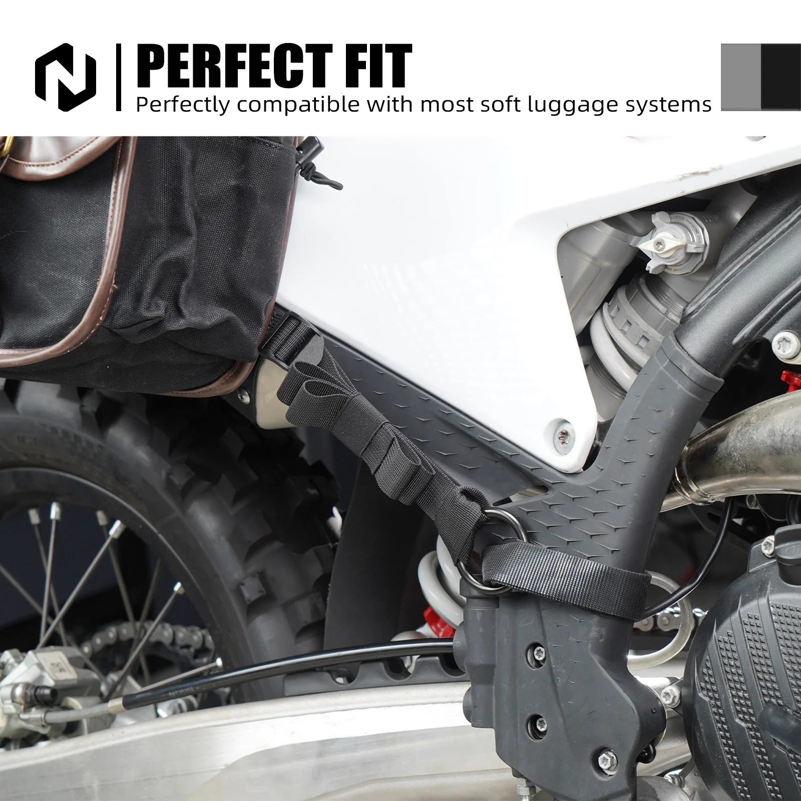 Motorcycle Universal Off-Road Soft Bag Tie Down Straps Retention Rings - Image 10
