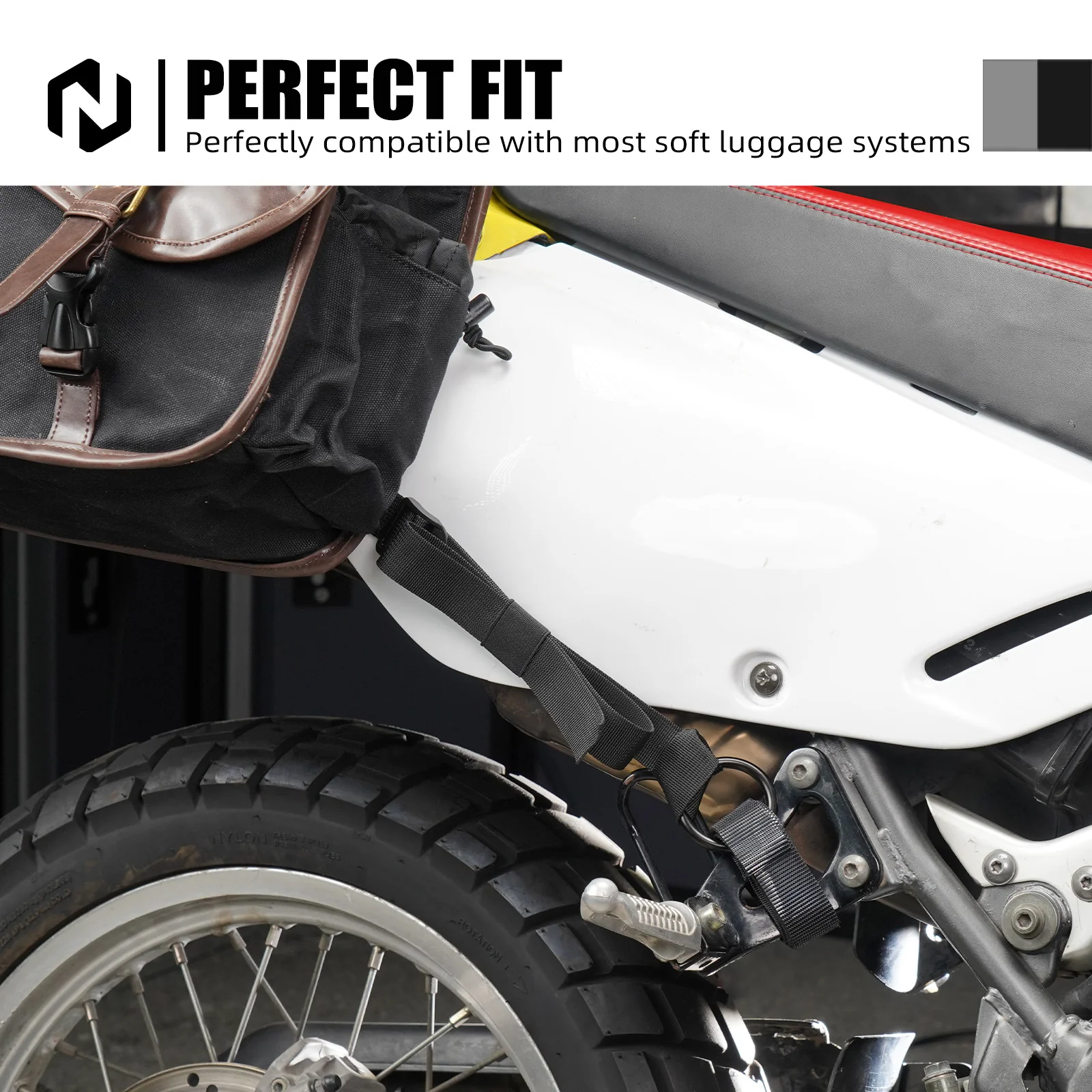 Motorcycle Universal Off-Road Soft Bag Tie Down Straps Retention Rings - Image 12