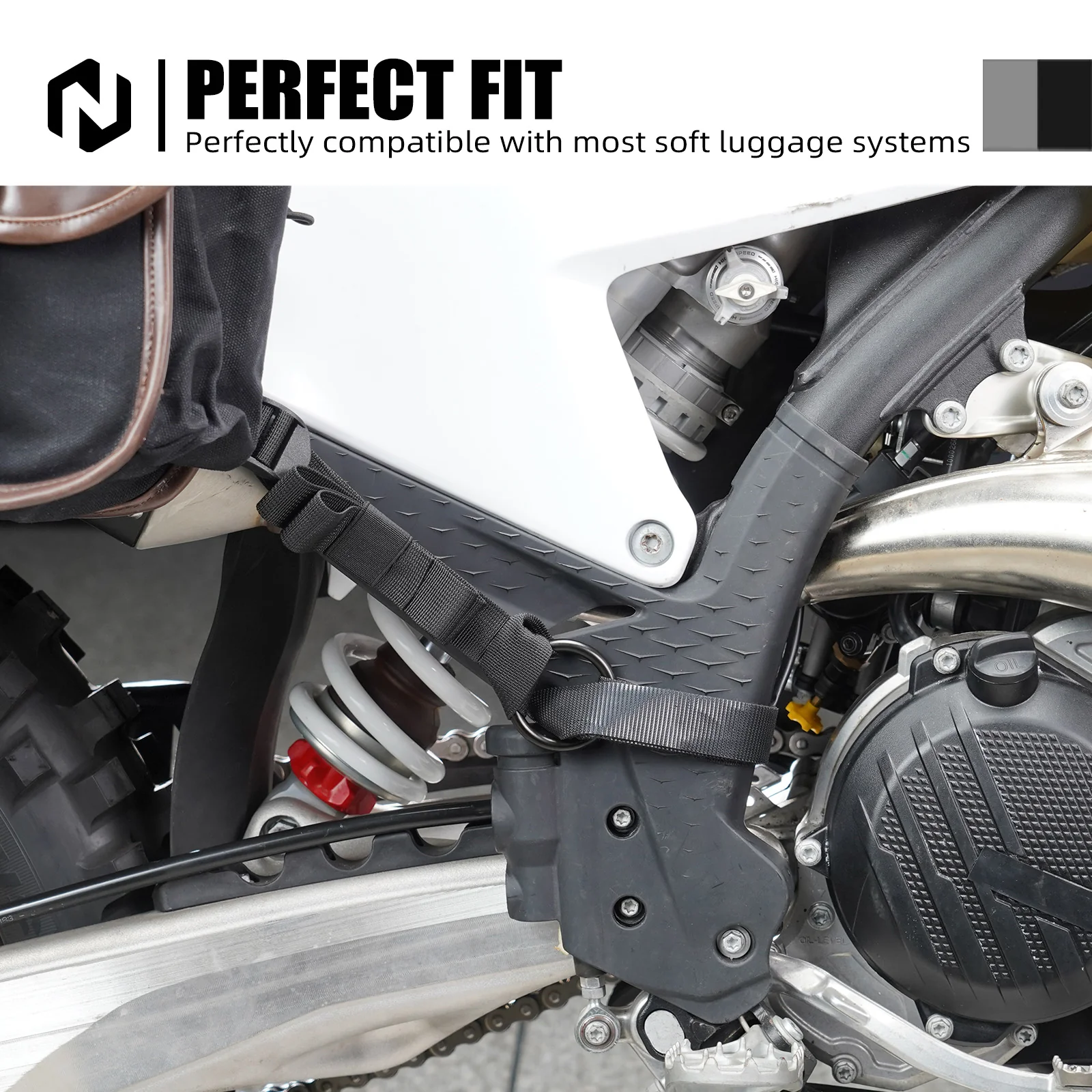 Motorcycle Universal Off-Road Soft Bag Tie Down Straps Retention Rings - Image 2