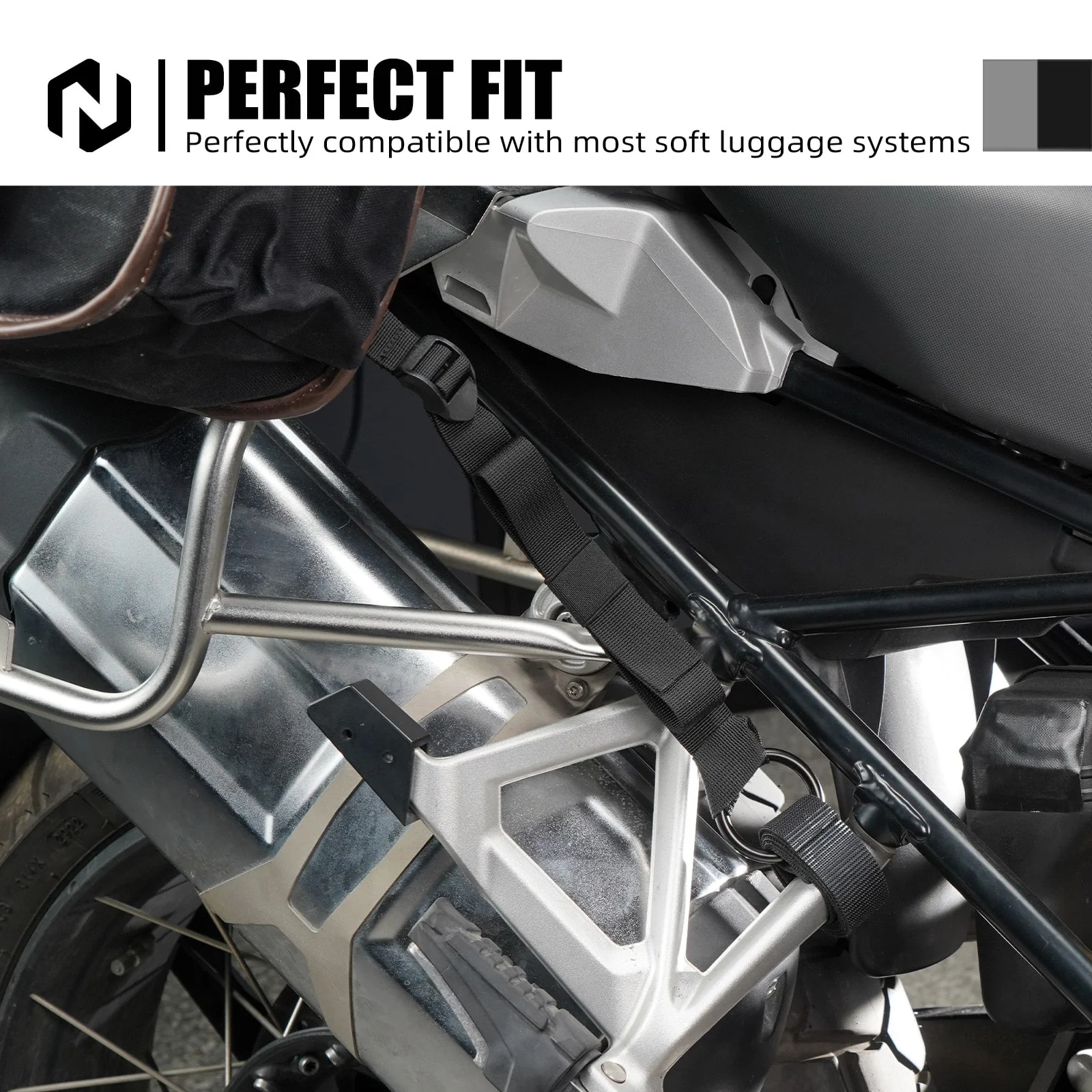 Motorcycle Universal Off-Road Soft Bag Tie Down Straps Retention Rings - Image 4