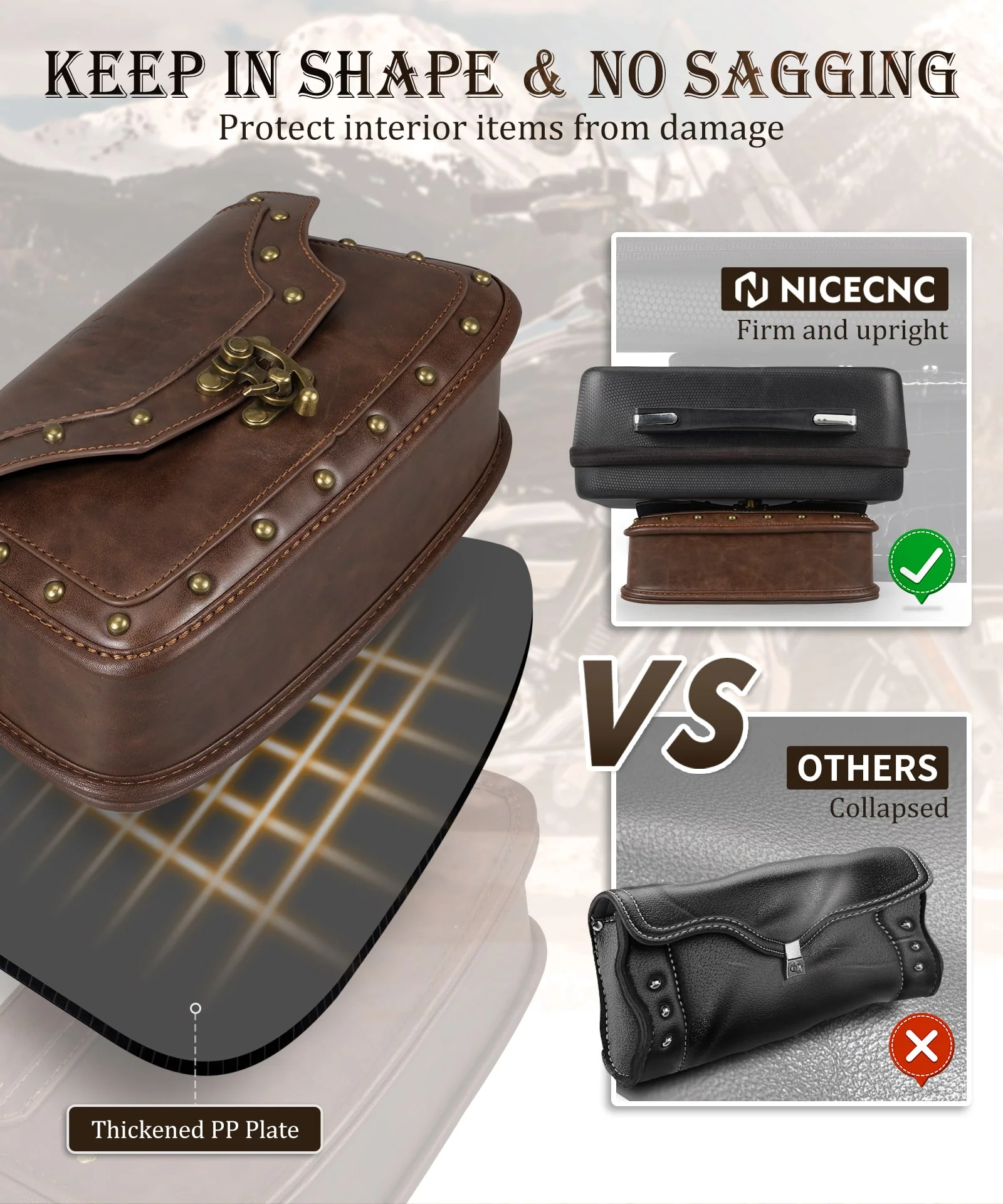 Motorcycle Windshield Bag Vintage Crocodile Texture PU Leather For Harley Davidson Road King 1995-2024 Softail - Image 10