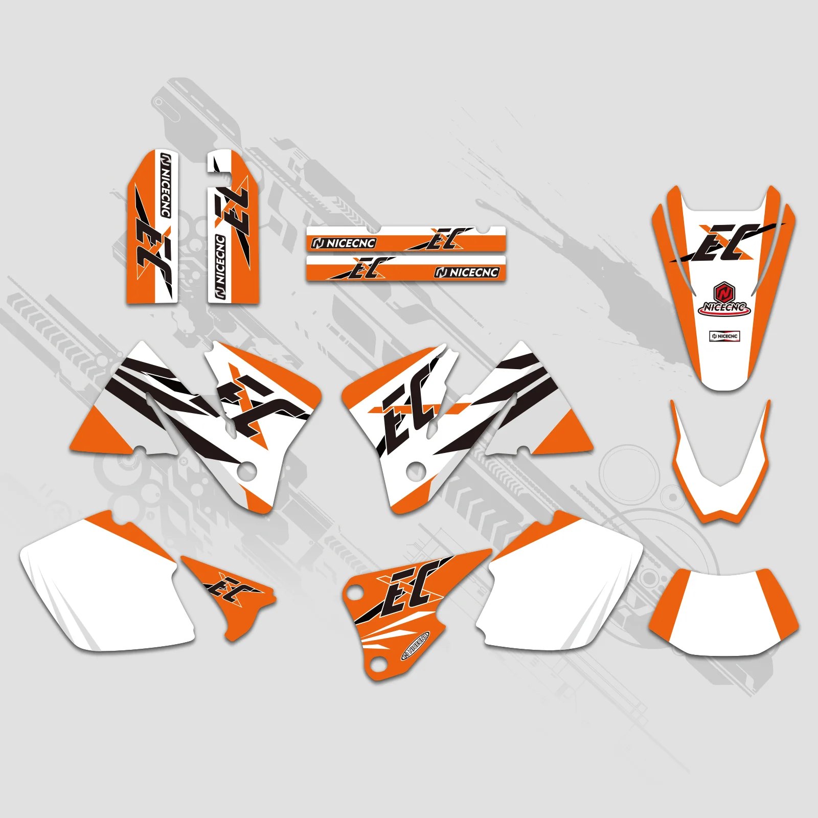 Off-Road Bike Full Graphics Decals Stickers Kit For KTM EXC 2001-2002 - Image 2